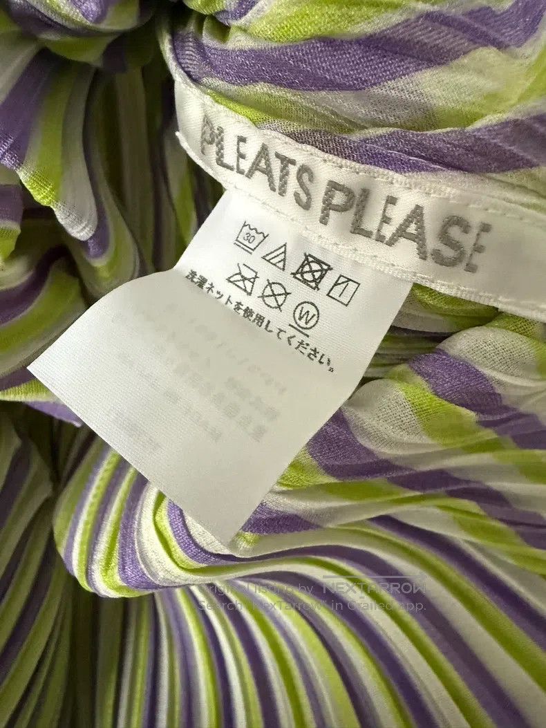 Issey Miyake Issey Miyake Light Green Dress with Purple Accents Size L / US 10 / IT 46 - 4 Thumbnail