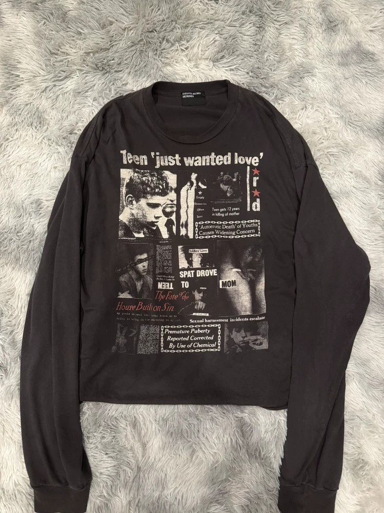 Enfants Riches Deprimes Enfants Riches Deprimes 24FW Autumn/Winter Slogan Long Sle Size US L / EU 52-54 / 3 - 1 Thumbnail