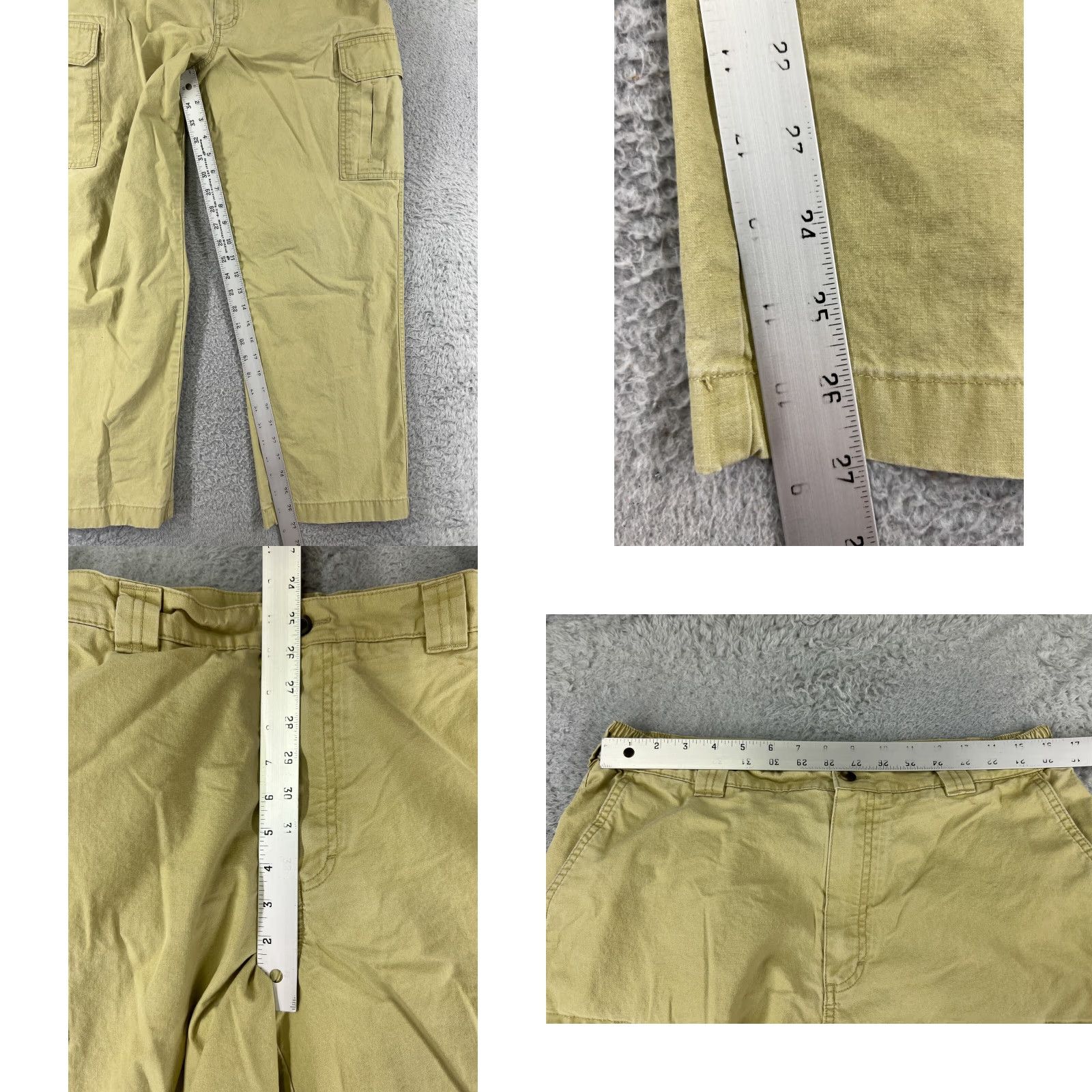 Vintage L.L. Bean Pants Mens 36 Yellow Cargo Flat Front 100% Cotton Outdoor Hiking Camping Size US 36 / EU 52 - 8 Thumbnail