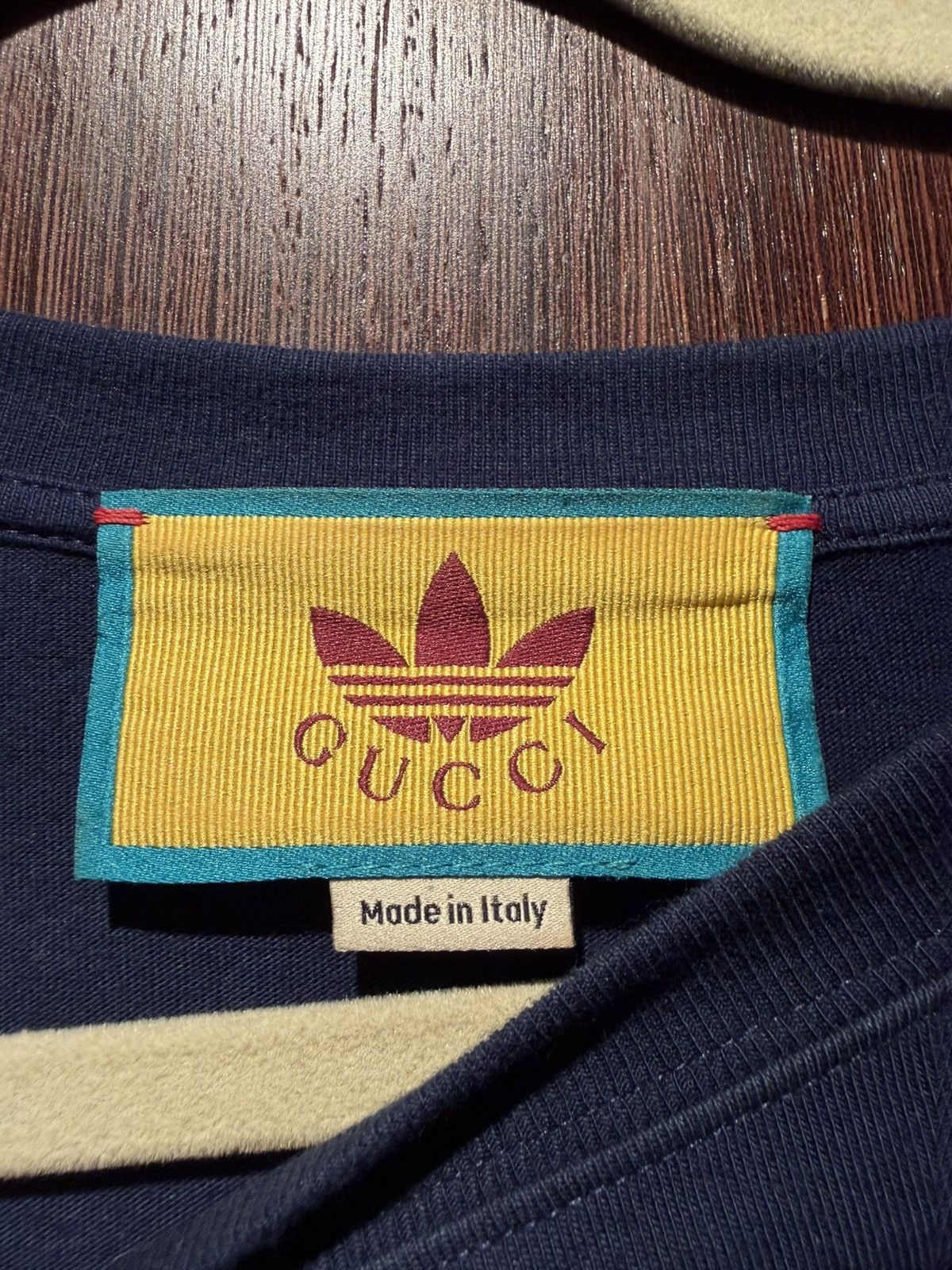 Adidas × Gucci Gucci x Adidas T-Shirt Blue - Size Large Size US L / EU 52-54 / 3 - 3 Thumbnail