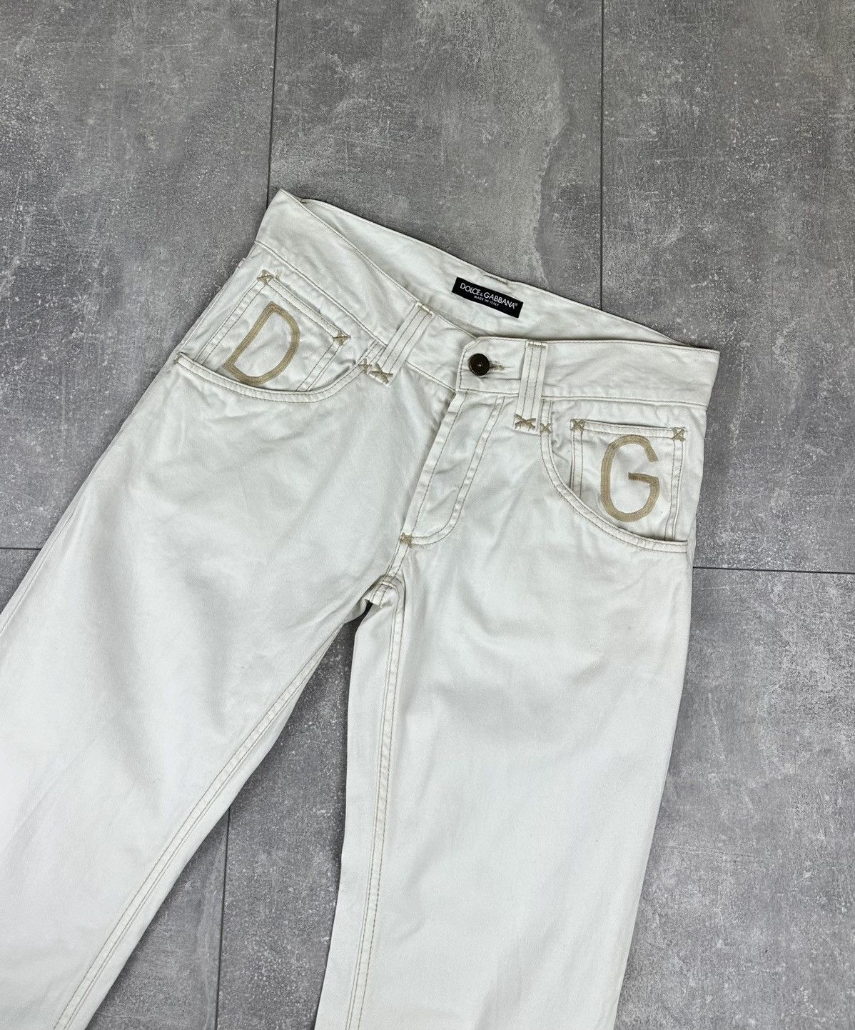 Dolce & Gabbana Dolce & Gabbana Logo Women’s Luxury White Jeans Size 28" / US 6 / IT 42 - 4 Thumbnail