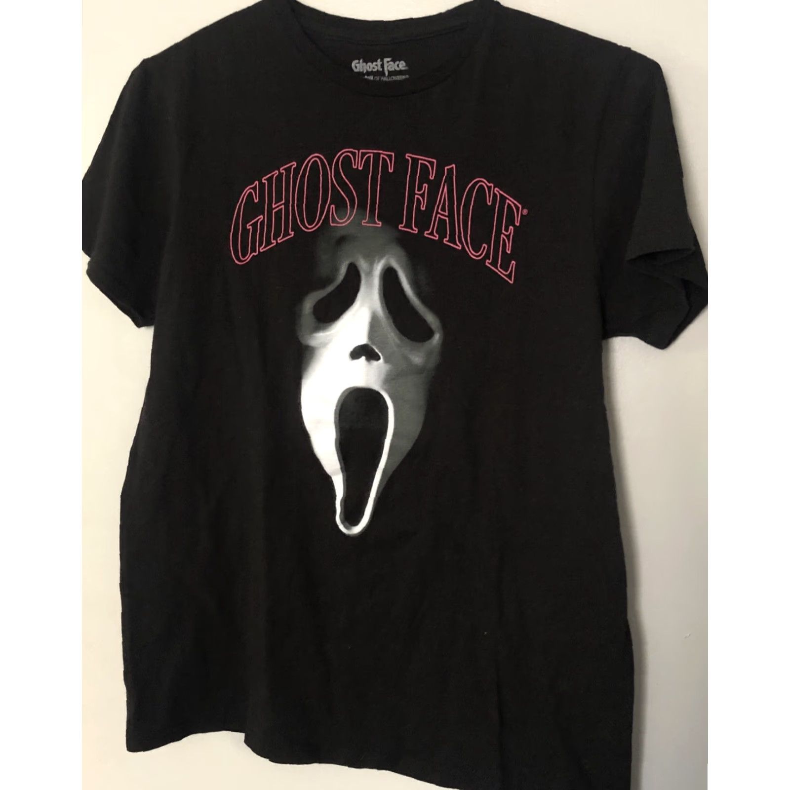 Vintage Ghostface Mens T-Shirt Shirt Short Sleeve Round Neck Black Cotton Knit Graphic Print 90s Halloween Scream Sz M Mens Regular Size US M / EU 48-50 / 2 - 2 Thumbnail
