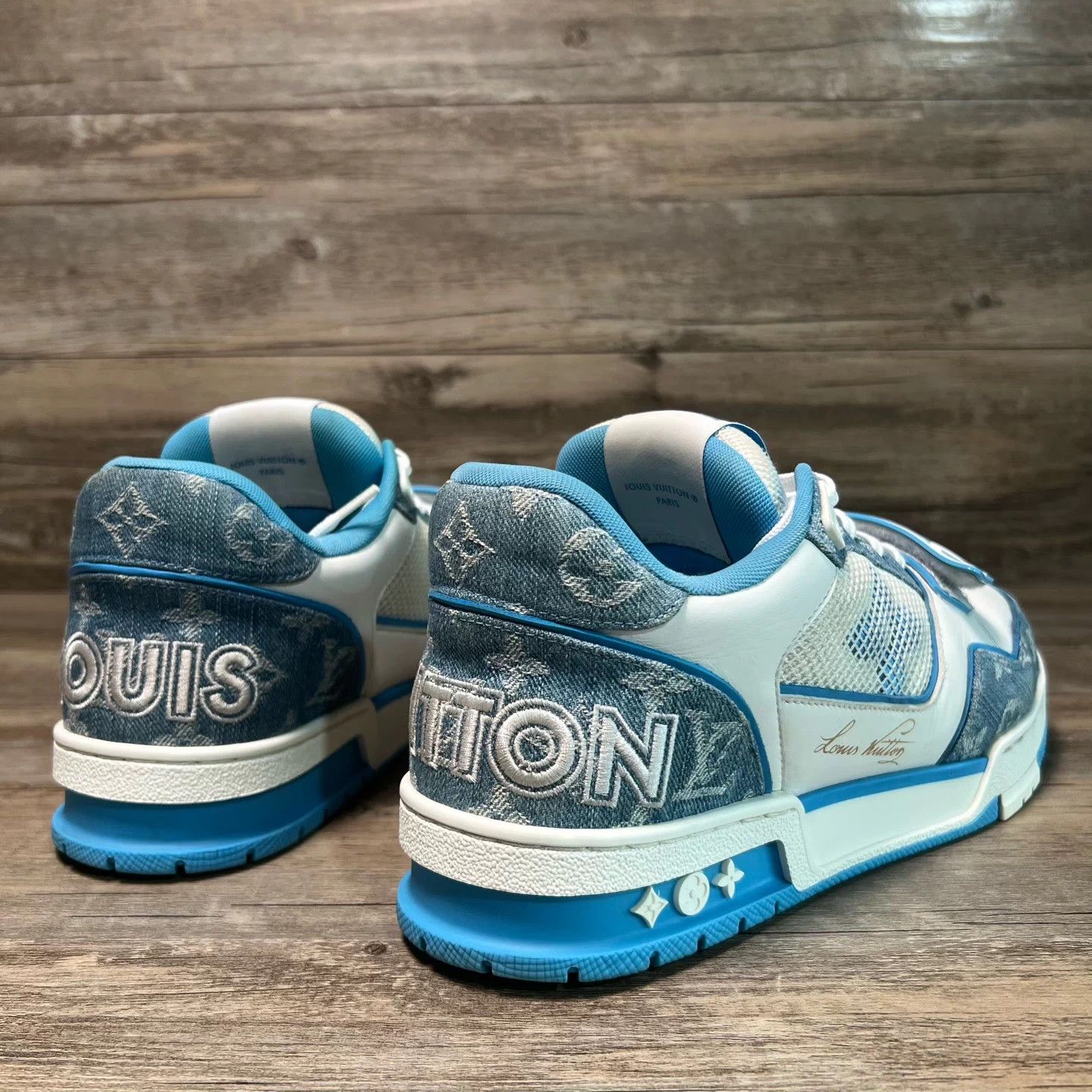 Louis Vuitton LV Trainer NC Blue/White Velcro Denim 97New UK7/41 Size US 8 / EU 41 - 3 Thumbnail