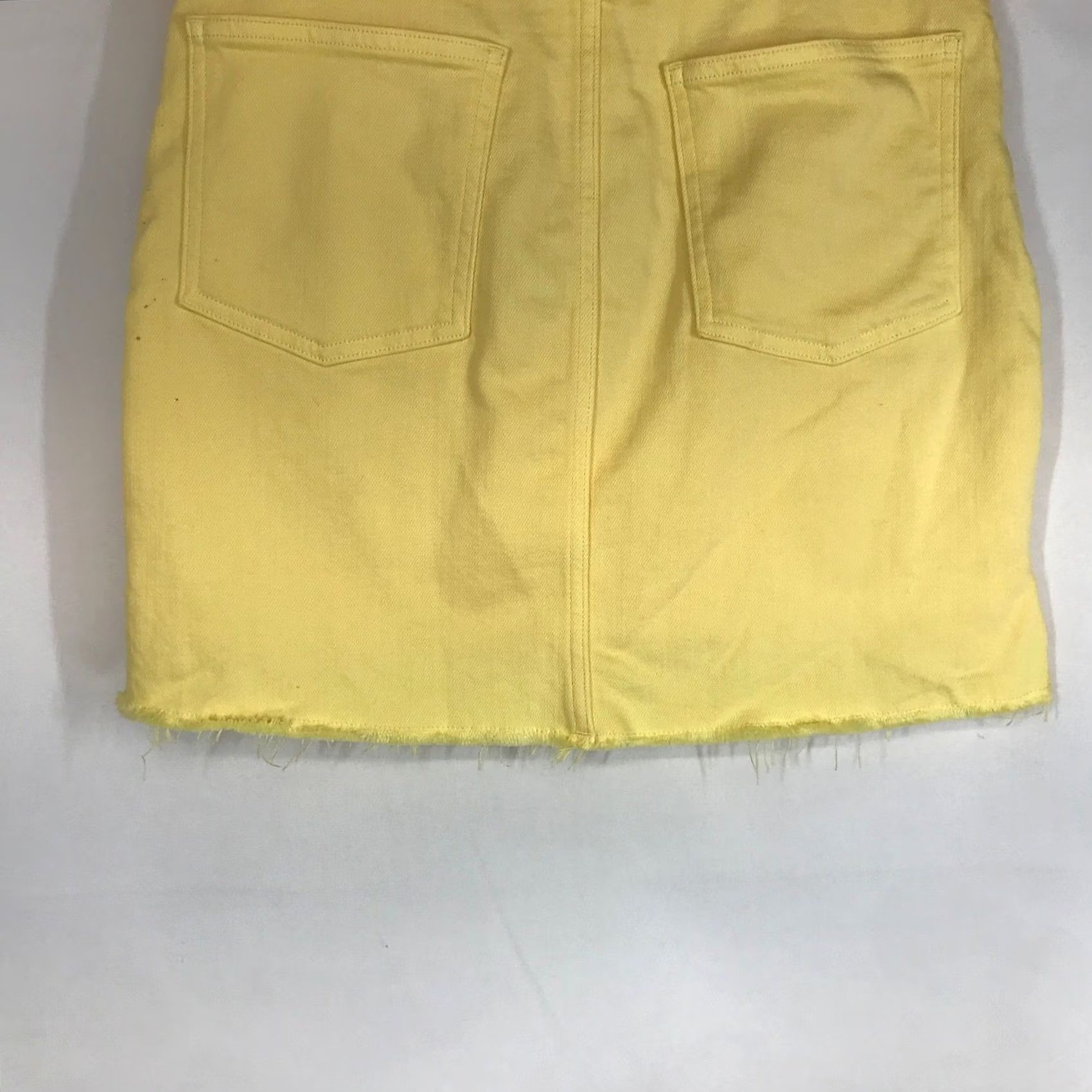 Vintage VINTAGE Wilfred Free Yellow Denim Skirt Frayed Hem Mini Size 8 Size 30" / US 8 / IT 44 - 6 Thumbnail
