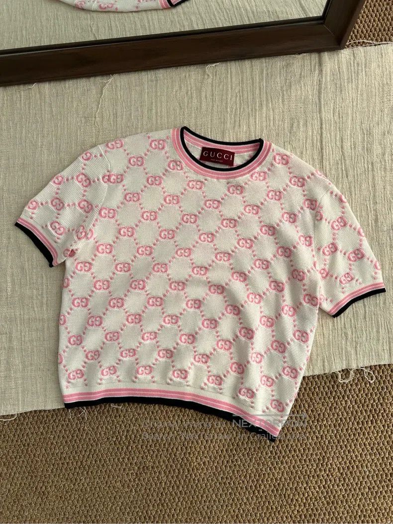 Gucci Gucci Classic GG pattern full-print knitted short sleeves Size S / US 4 / IT 40 - 1 Thumbnail