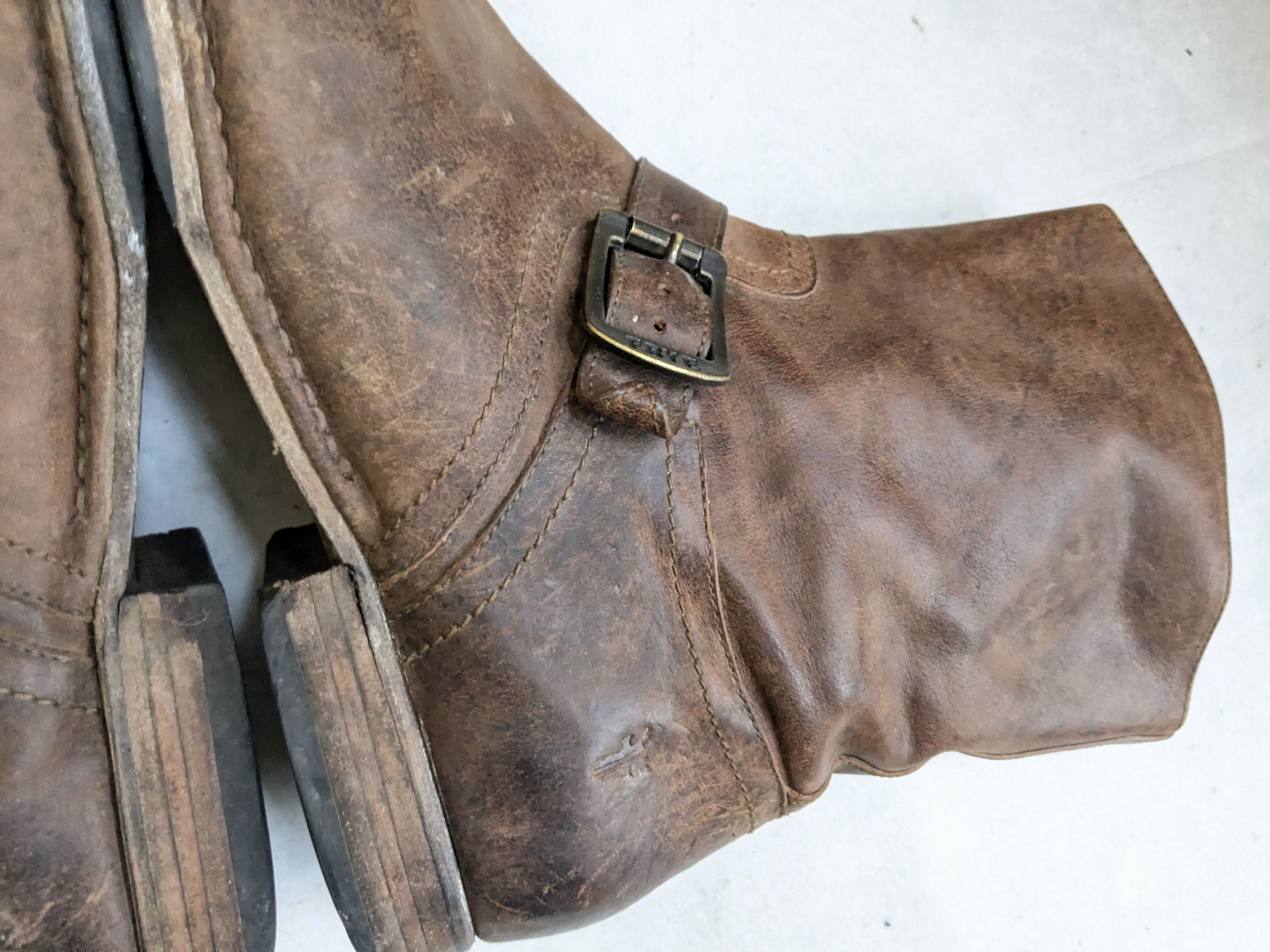 Frye Frye Engineer Boots Brown Leather 11.5 Leather Buckle Size US 11.5 / EU 44-45 - 8 Thumbnail