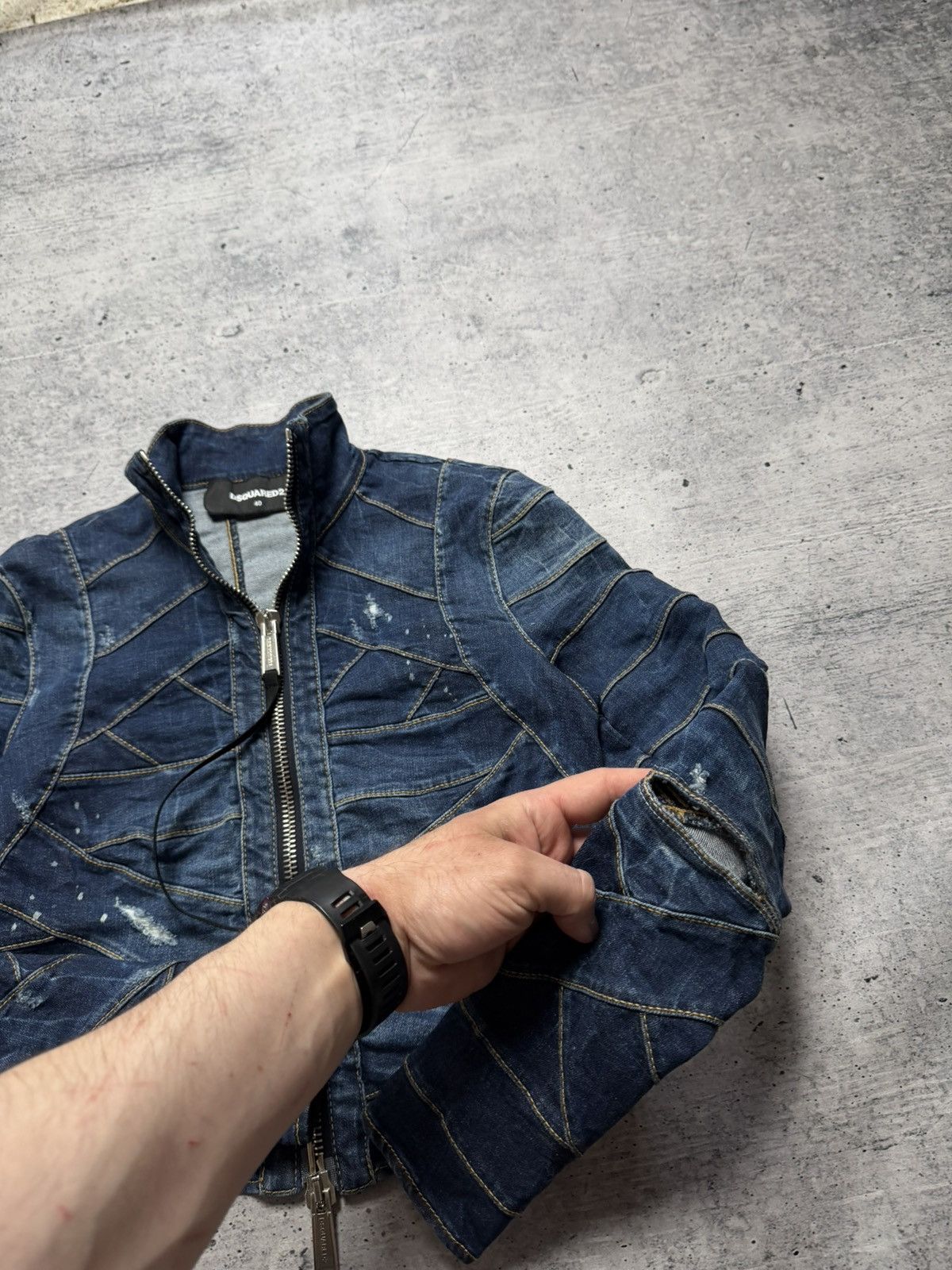 Dsquared2 Dsquared2 Disstresed Striped Lines Archive Denim Jacket Size S / US 4 / IT 40 - 5 Thumbnail
