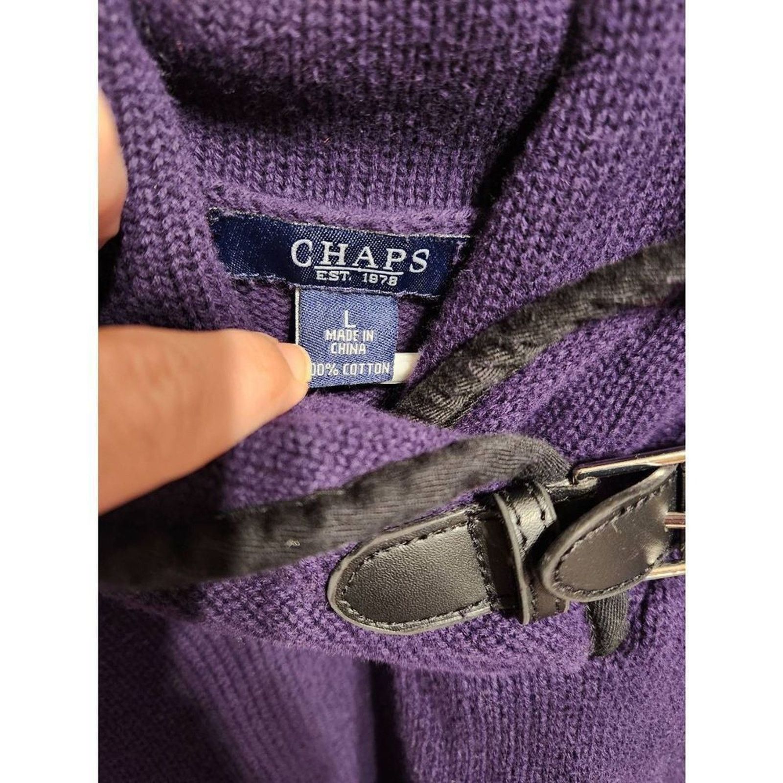 Chaps Chaps L juniors purple top long sleeve sweater Size L / US 10 / IT 46 - 9 Thumbnail