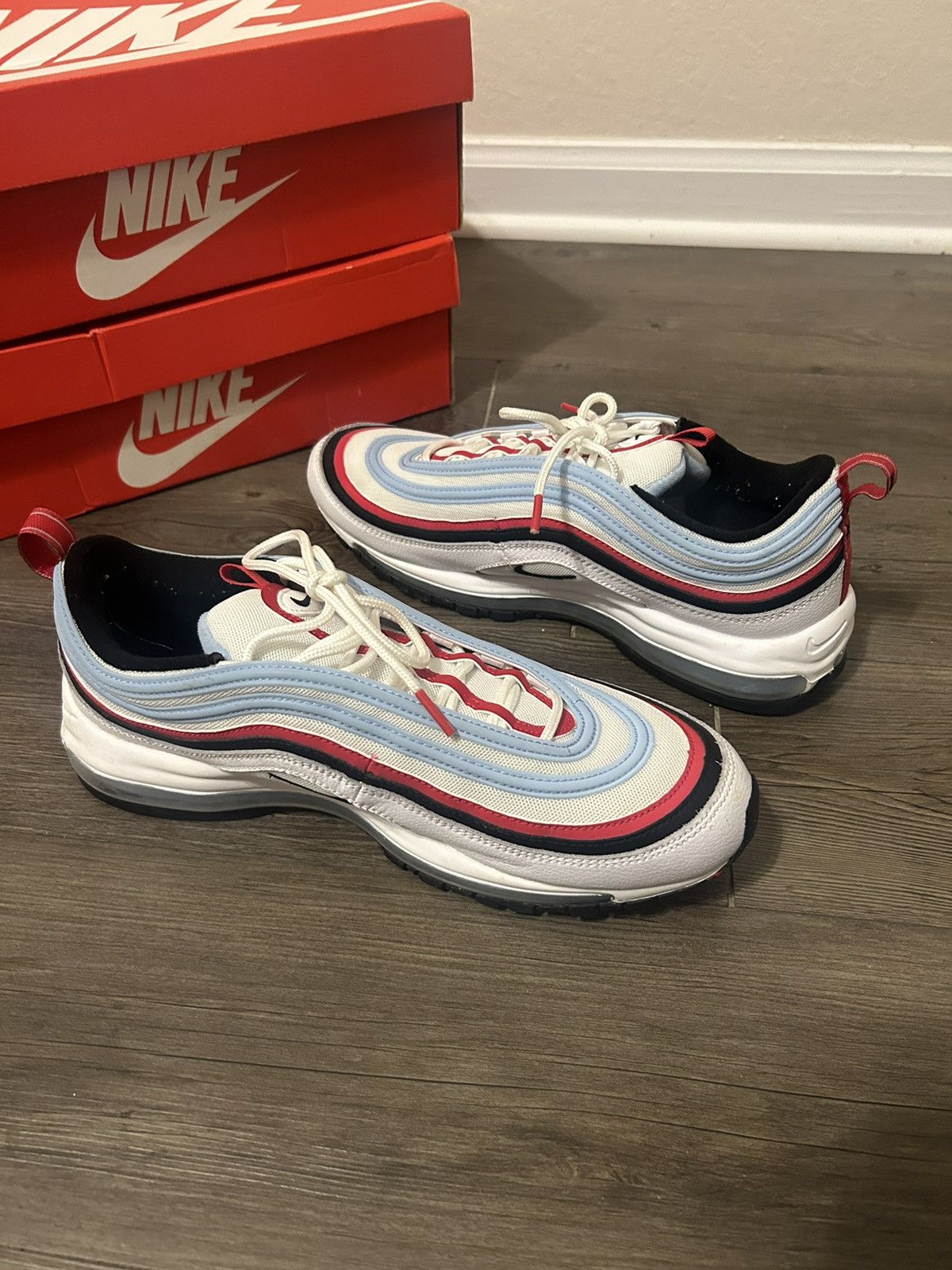 White Nike air Max 97s