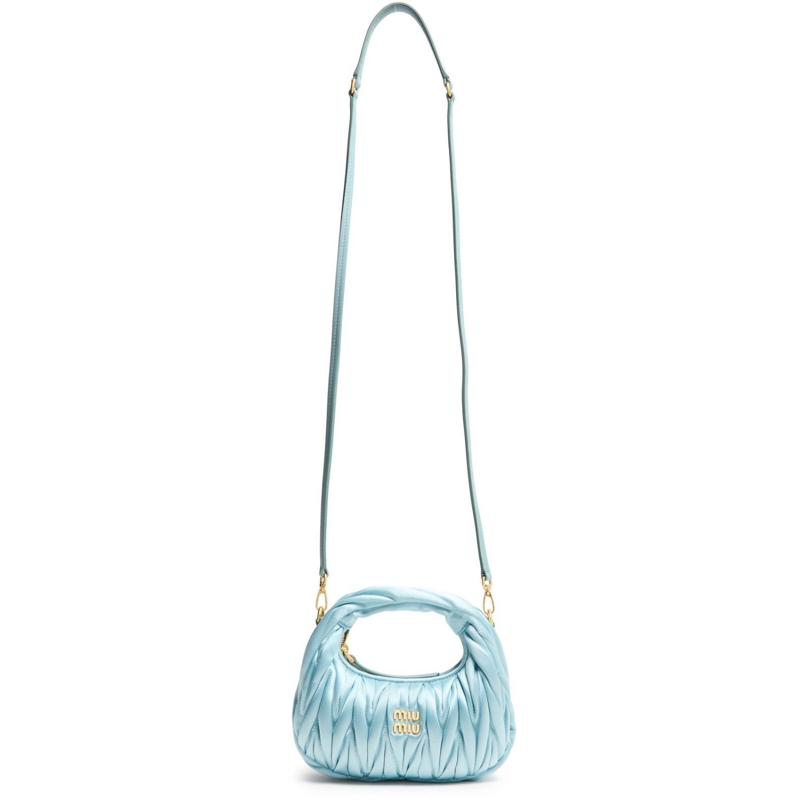 Miu Miu MIU MIU Wander Mini Blue Hobo Bag New And Authentic Size ONE SIZE - 1 Thumbnail