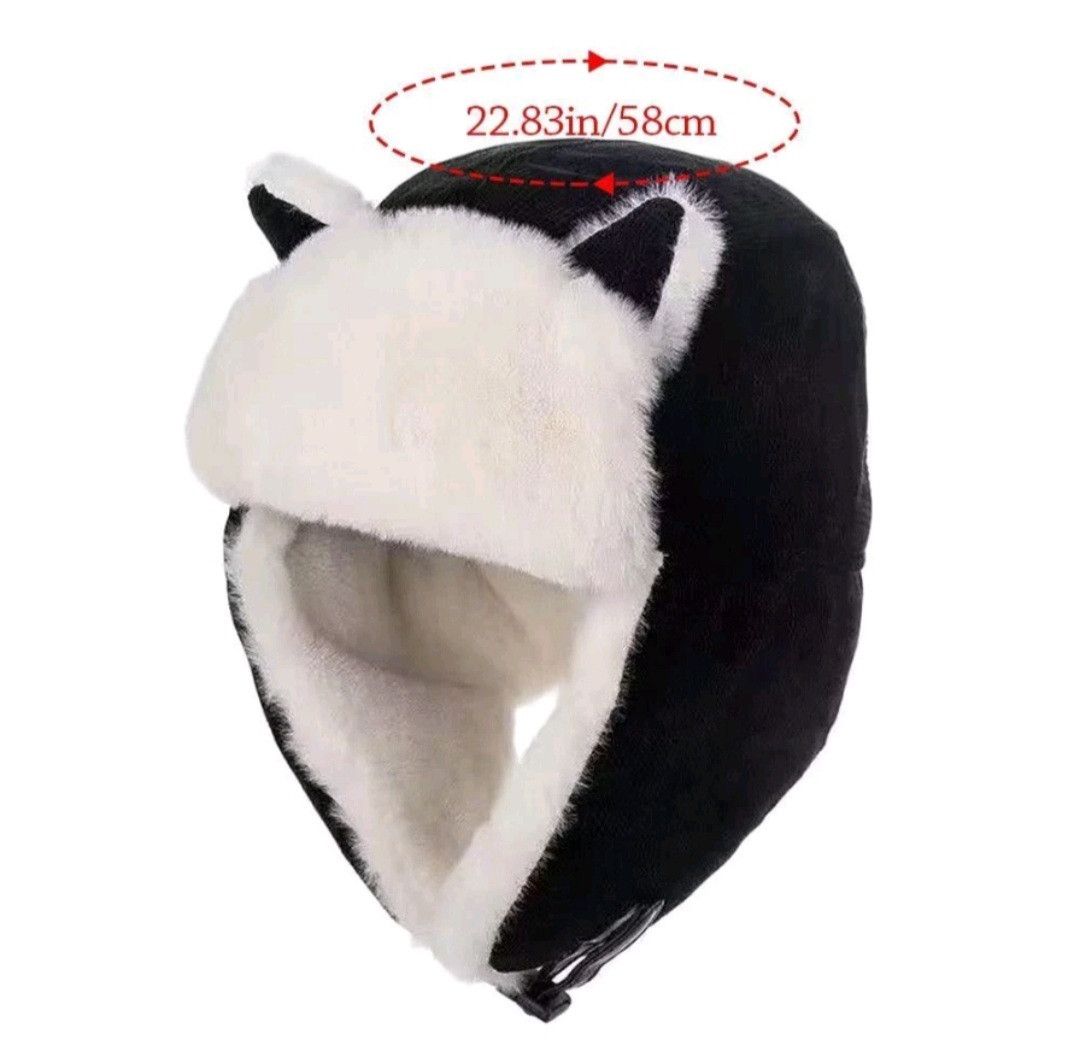 PPFM 💥Cat style yellow colour protection winter hat Size ONE SIZE - 3 Thumbnail