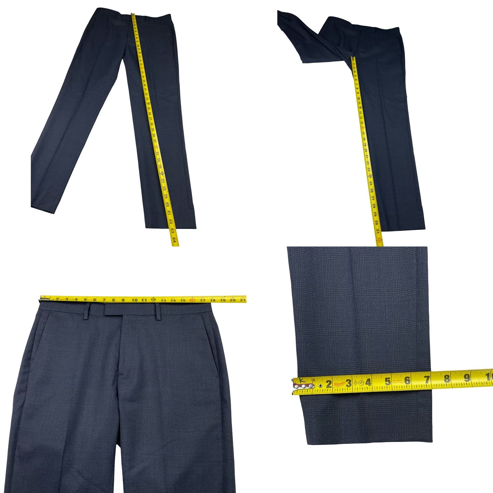 Banana Republic Banana Republic Men's Slim Fit Wool Blend Suit Blue Plaid • 40L 2 Piece Size 40R - 10 Thumbnail