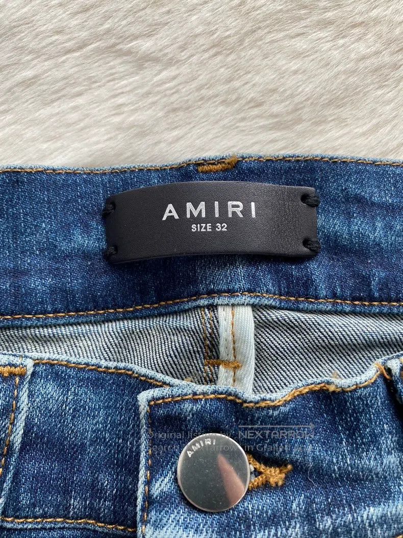 Amiri Amiri Size 32 Washed blue diamond plaid patchwork MX1 jeans Size US 32 / EU 48 - 2 Thumbnail