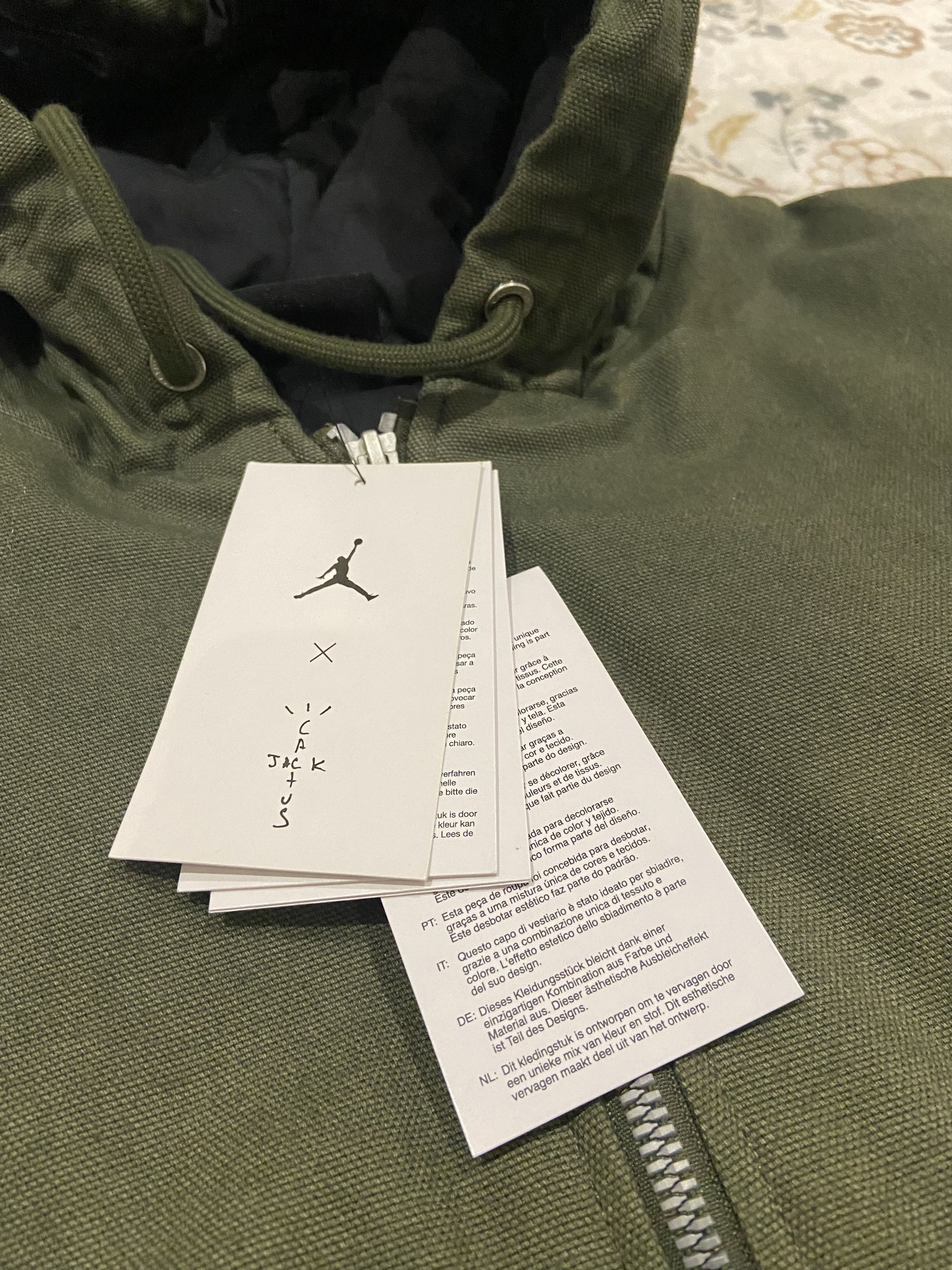 Jordan Brand × Travis Scott Travis Scott Hooded Canvas Jacket 'Cargo Khaki' Size XXL / US 16-18 / IT 52-54 - 2 Thumbnail