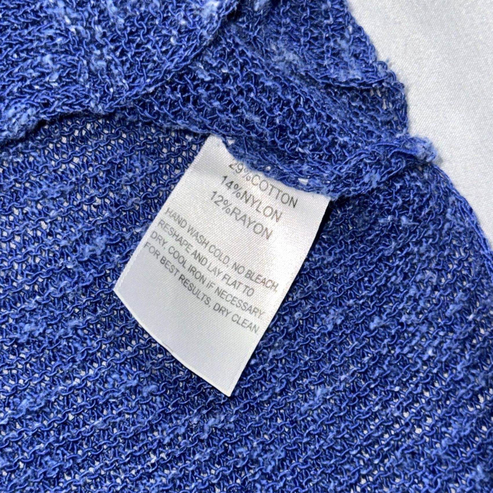 Eileen Fisher VINTAGE Eileen Fisher Sweater Womens Small Blue Knit Tunic V Neck 3/4 Sleeve High Low Size S / US 4 / IT 40 - 6 Thumbnail