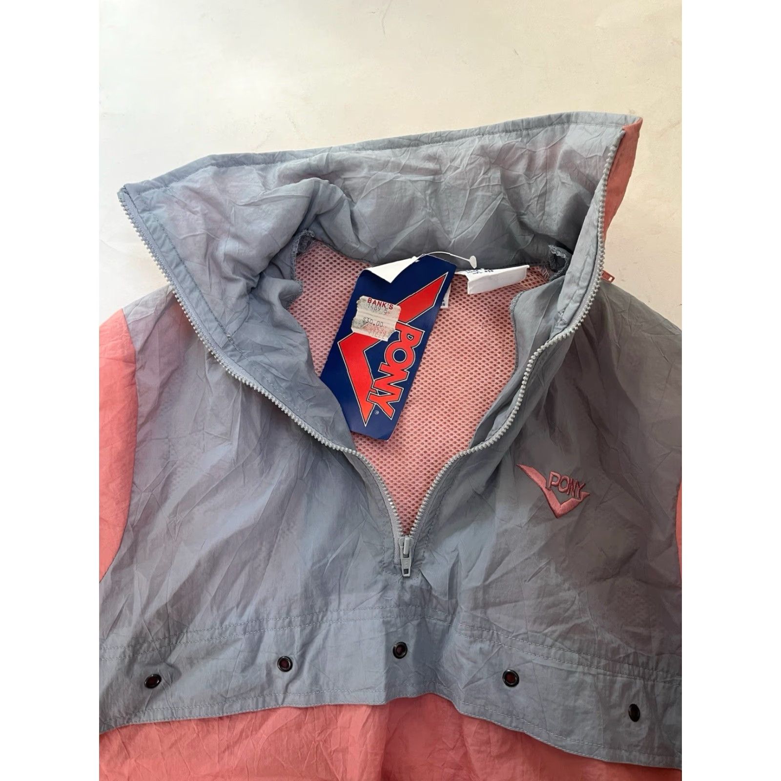 PONY VINTAGE PONY Windbreaker Jacket Womens S 1/4 Zip Pink NWT Deadstock 80s 90s Size S / US 4 / IT 40 - 5 Thumbnail