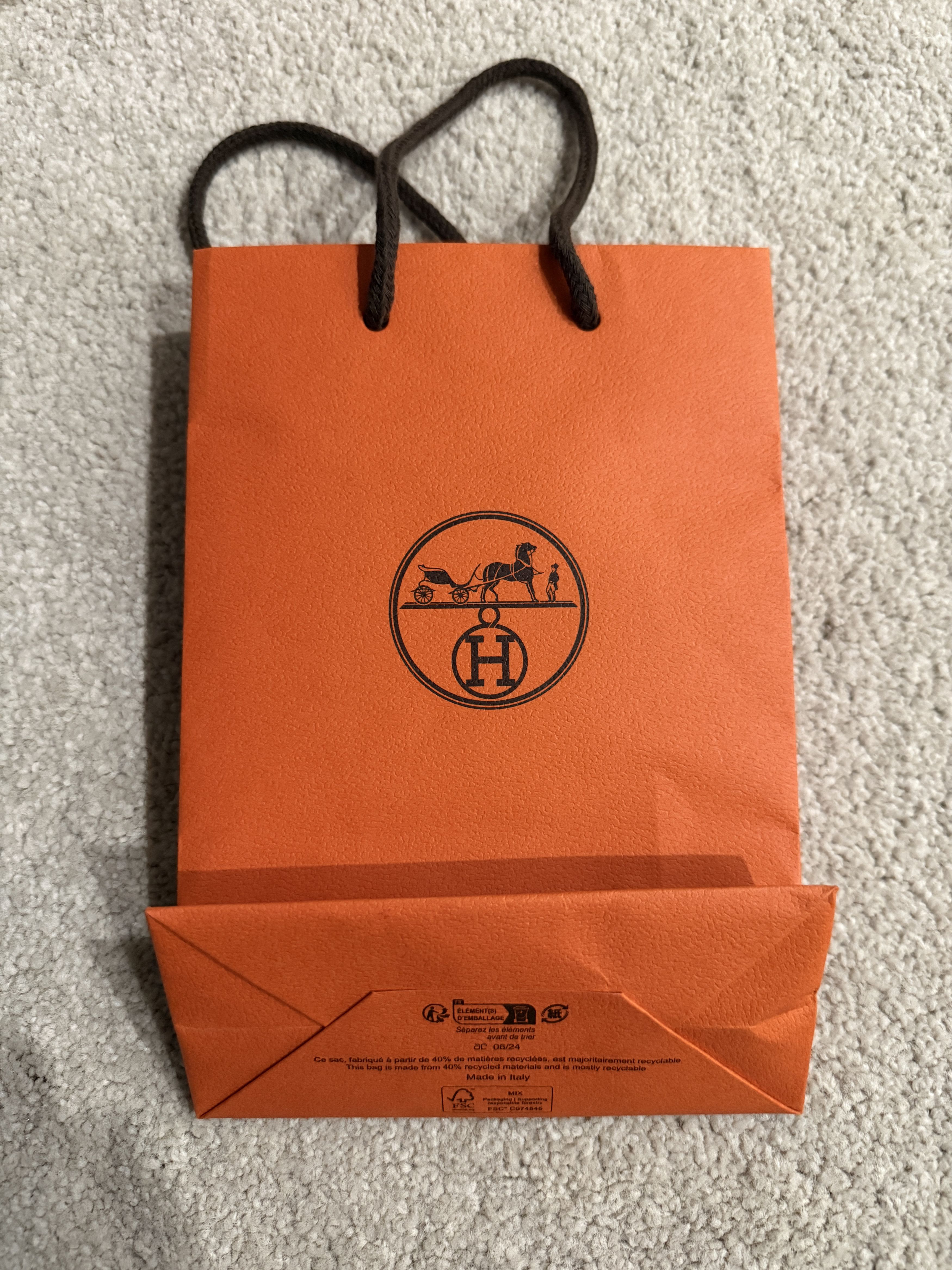 Hermes Authentic Hermes Orange Gift Paper Shopping Bag - Small Size ONE SIZE - 5 Thumbnail
