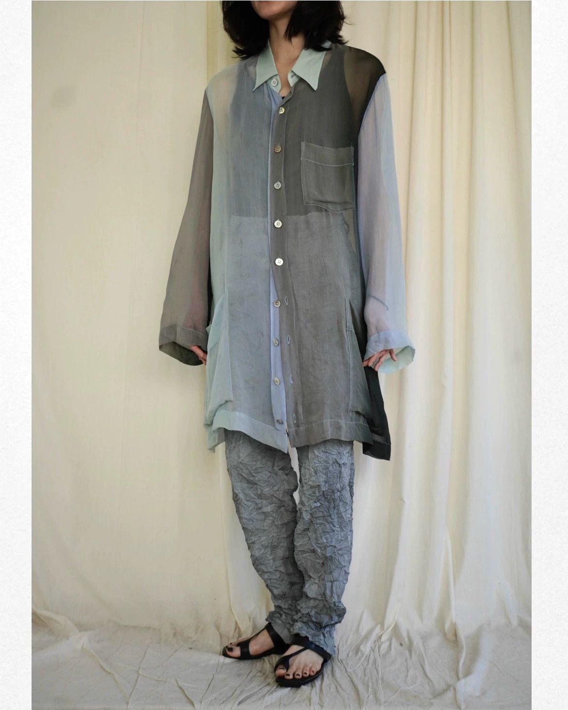 Issey Miyake Issey Miyake 1995ss Gradient Silk Shirt (Free Size) Size ONE SIZE - 1 Thumbnail