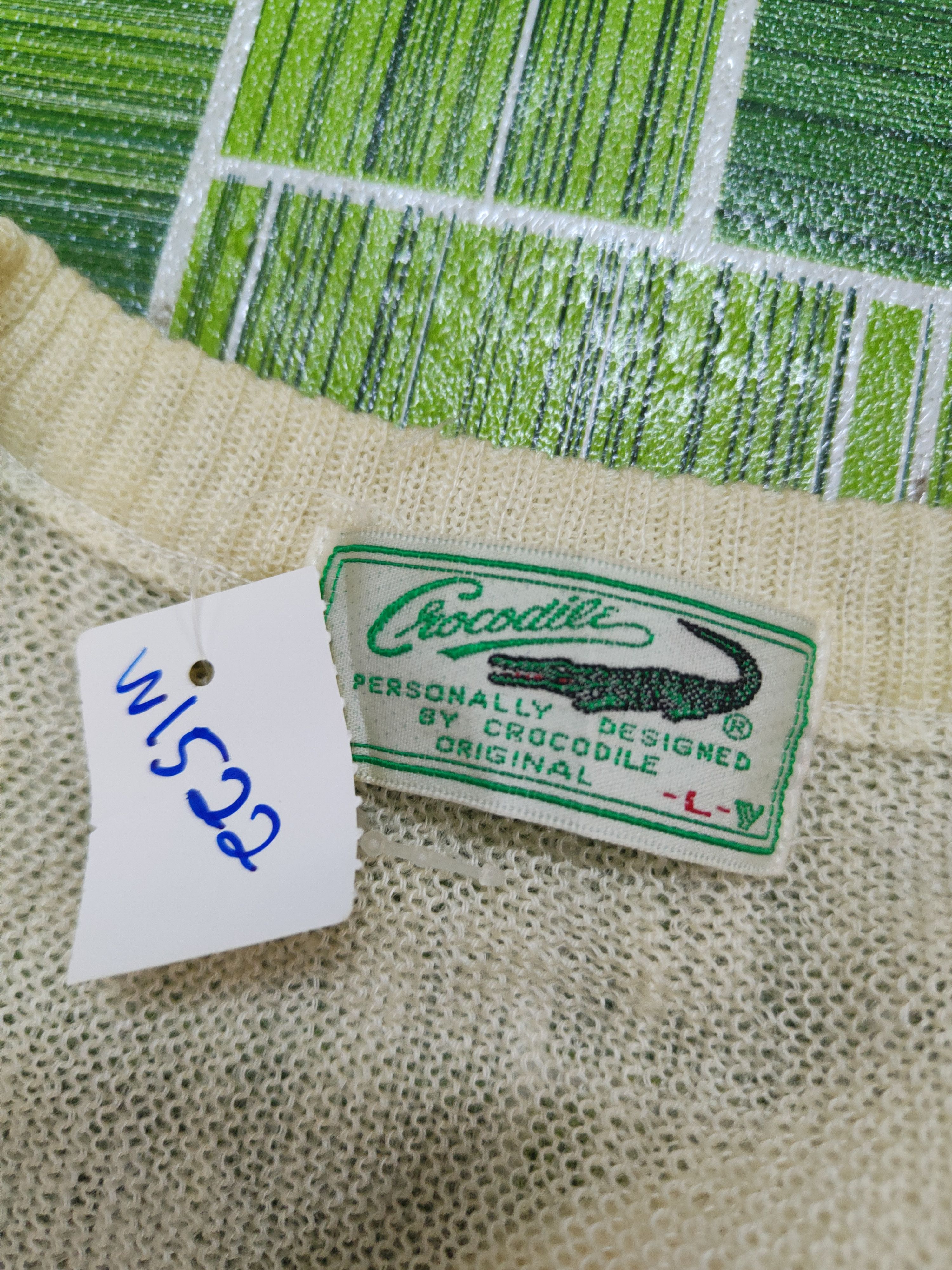 Vintage Crocodie Cream Crochet Meshnet Knitwear Vests #W1522 Size US M / EU 48-50 / 2 - 14 Thumbnail