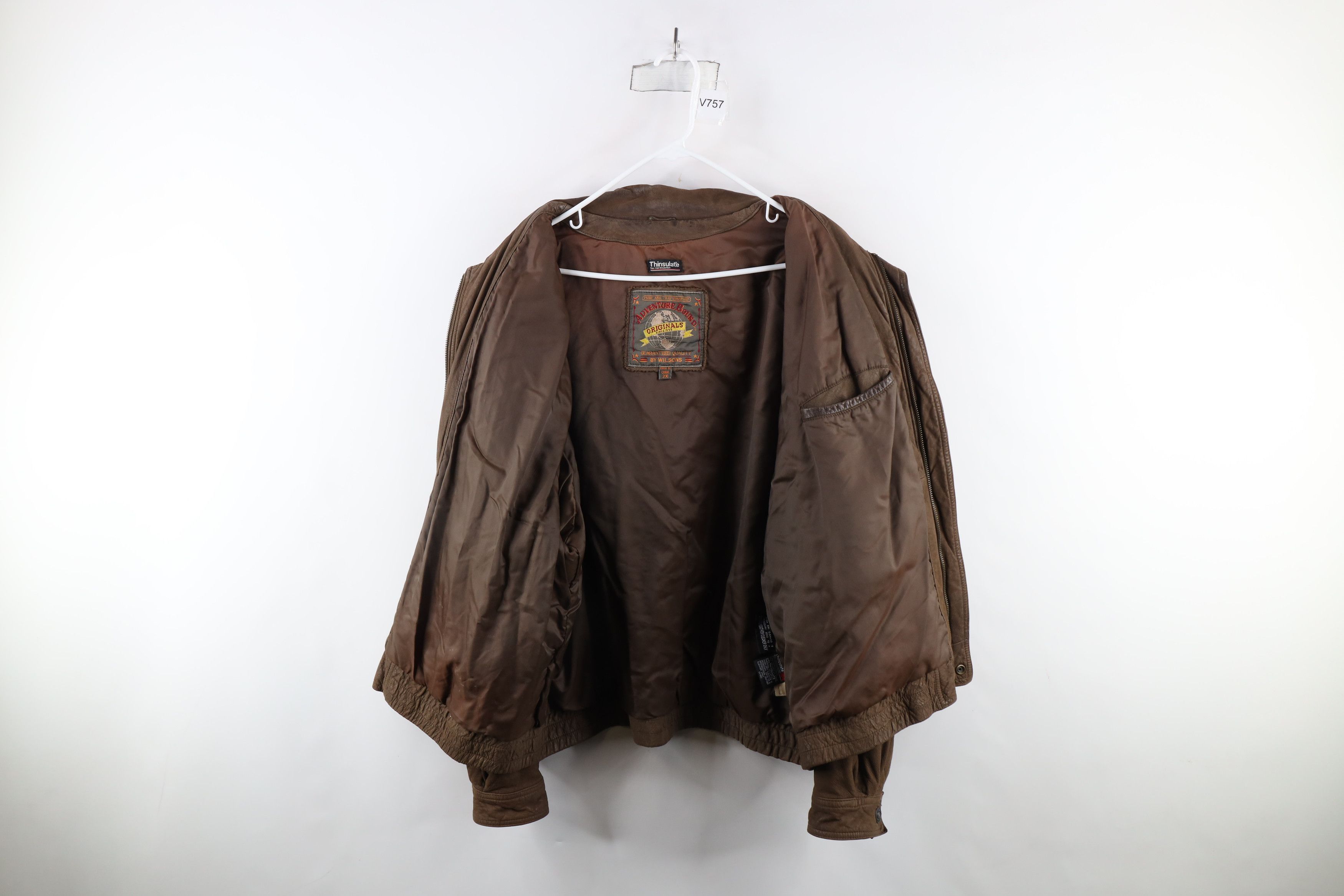 Vintage Vintage 90s Streetwear Suede Leather Flight Bomber Jacket Size US XXL / EU 58 / 5 - 9 Thumbnail