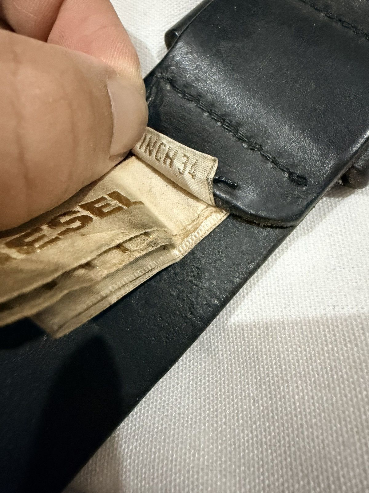Diesel Diesel Men's Leather Belt Size 34 Made In Italy Size 34 - 4 Thumbnail