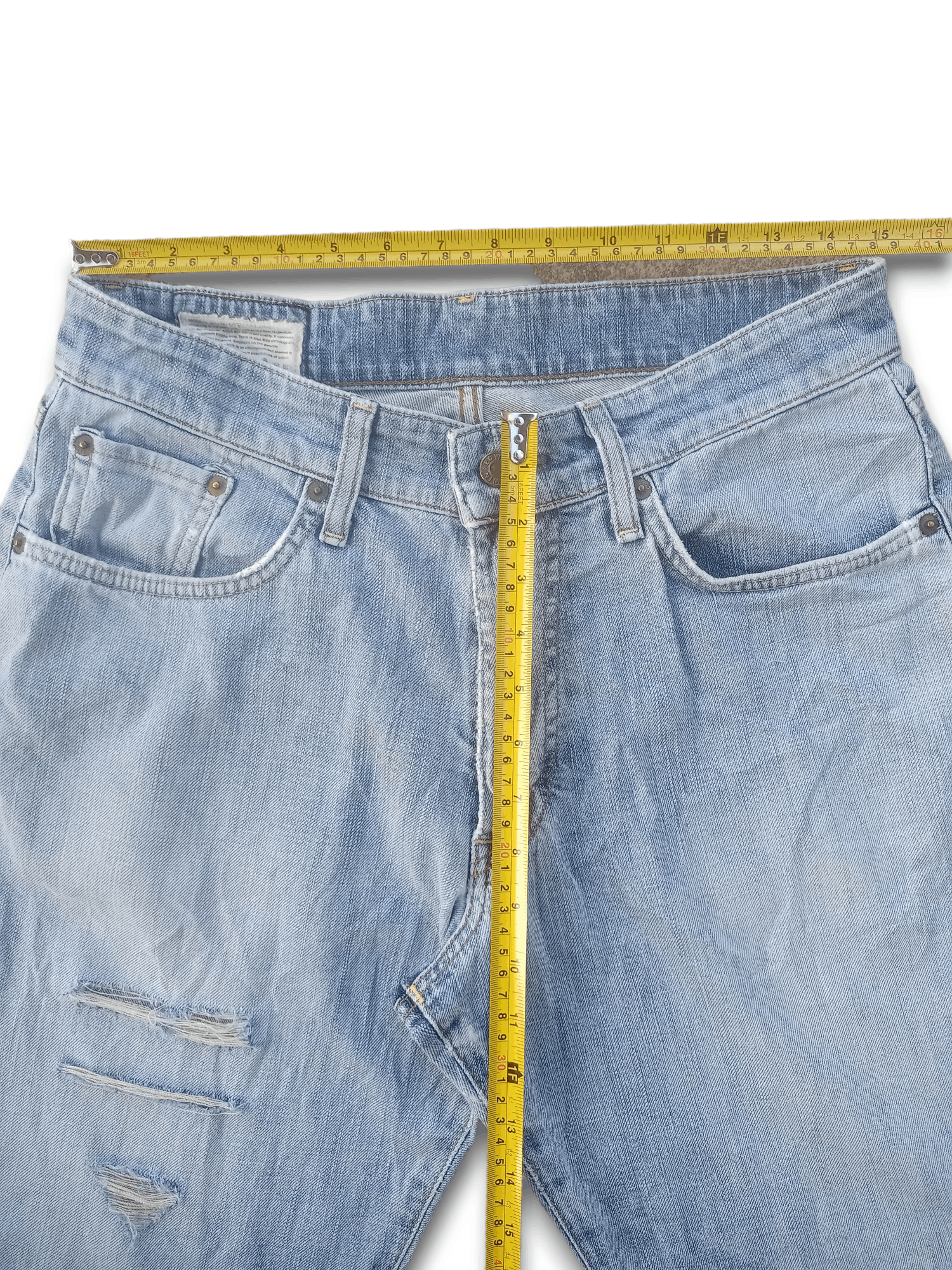 Edwin × Japanese Brand SALES🔥Vintage Japanese Edwin Blue Wash Distress Loose Jeans Size US 30 / EU 46 - 8 Thumbnail