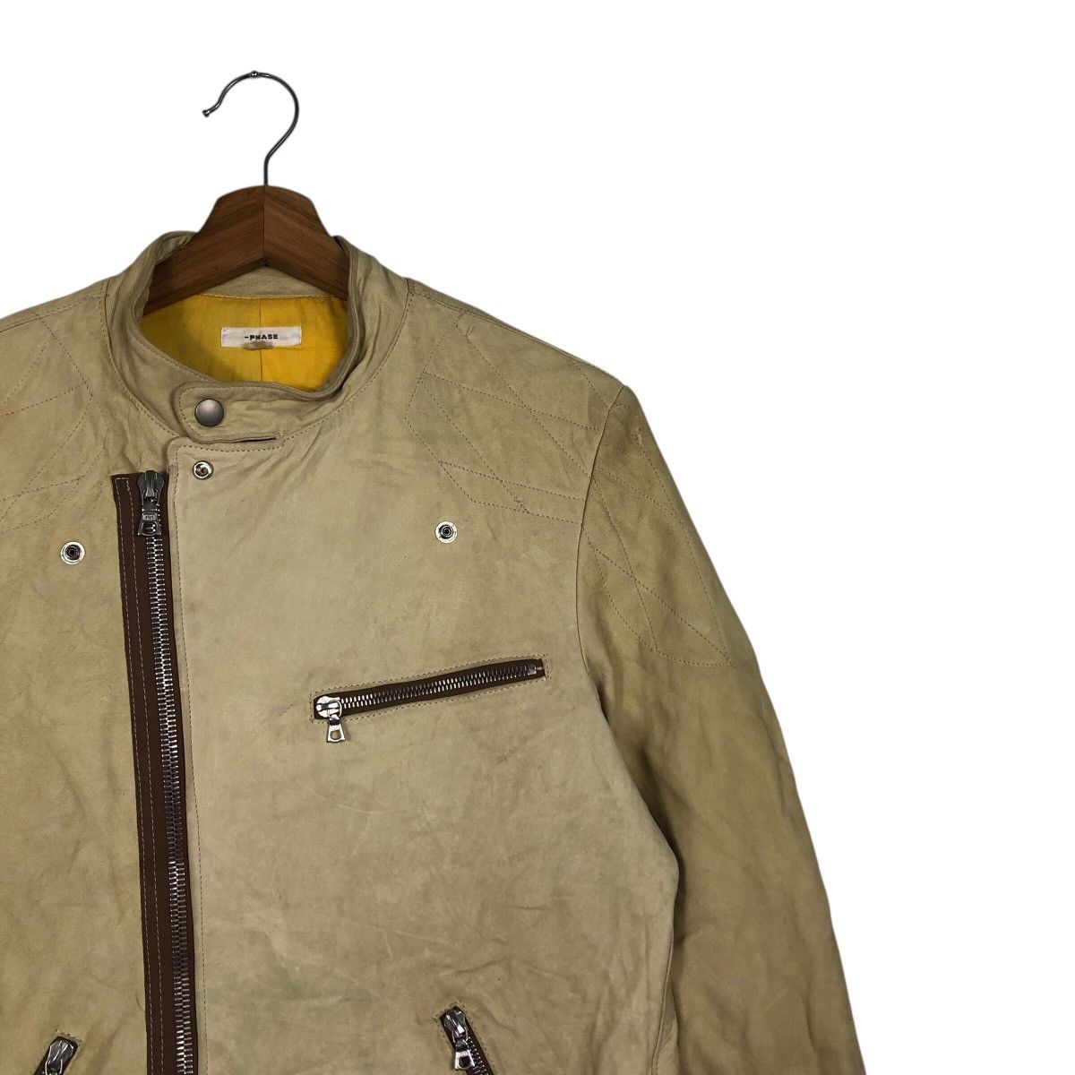 Japanese Brand Vintage Biker Leather Jacket Phase Riri Zipper Issey Miyake Size US S / EU 44-46 / 1 - 7 Thumbnail
