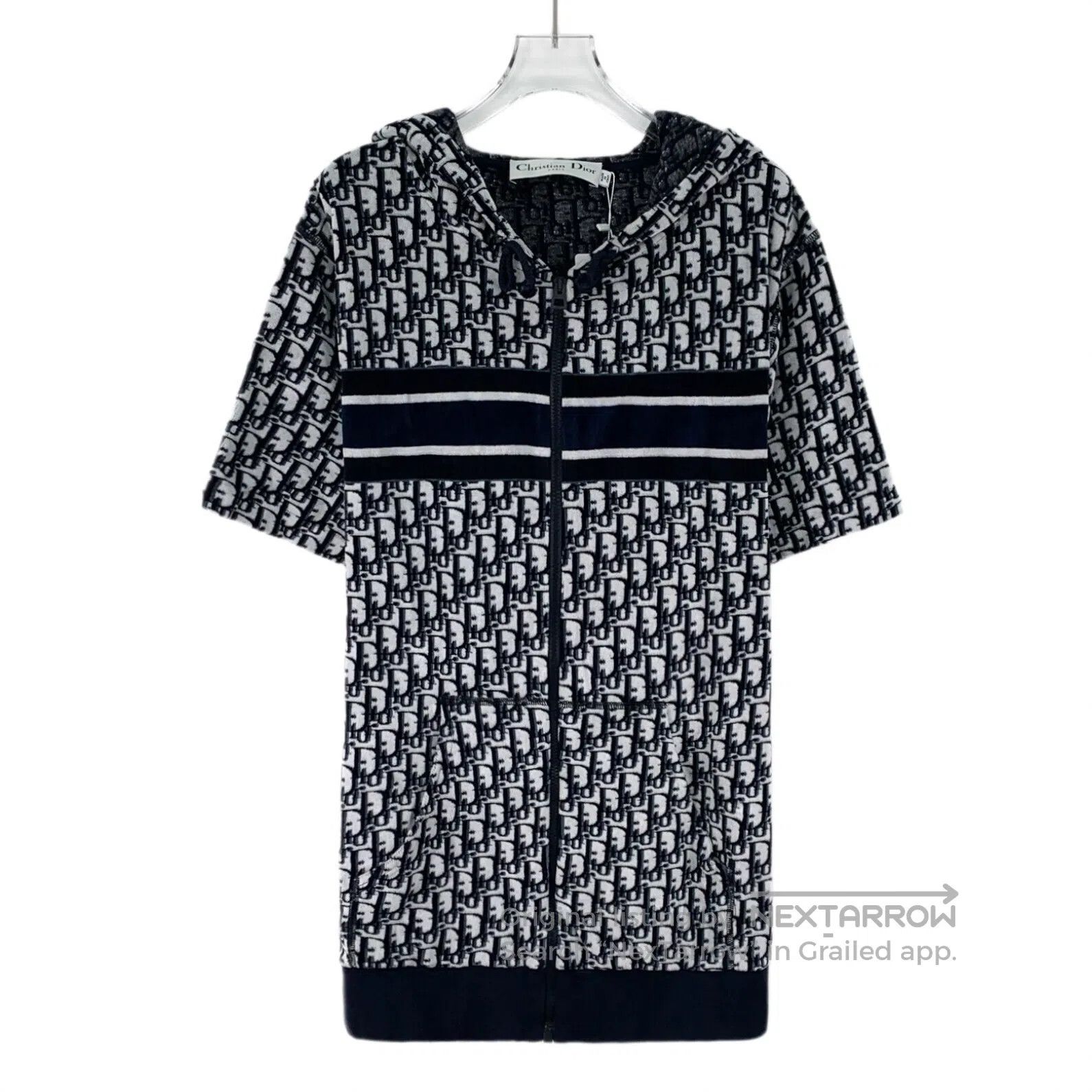 Dior Dior Dark blue logo jacquard all-printed cotton hooded zip Size M / US 6-8 / IT 42-44 - 1 Thumbnail