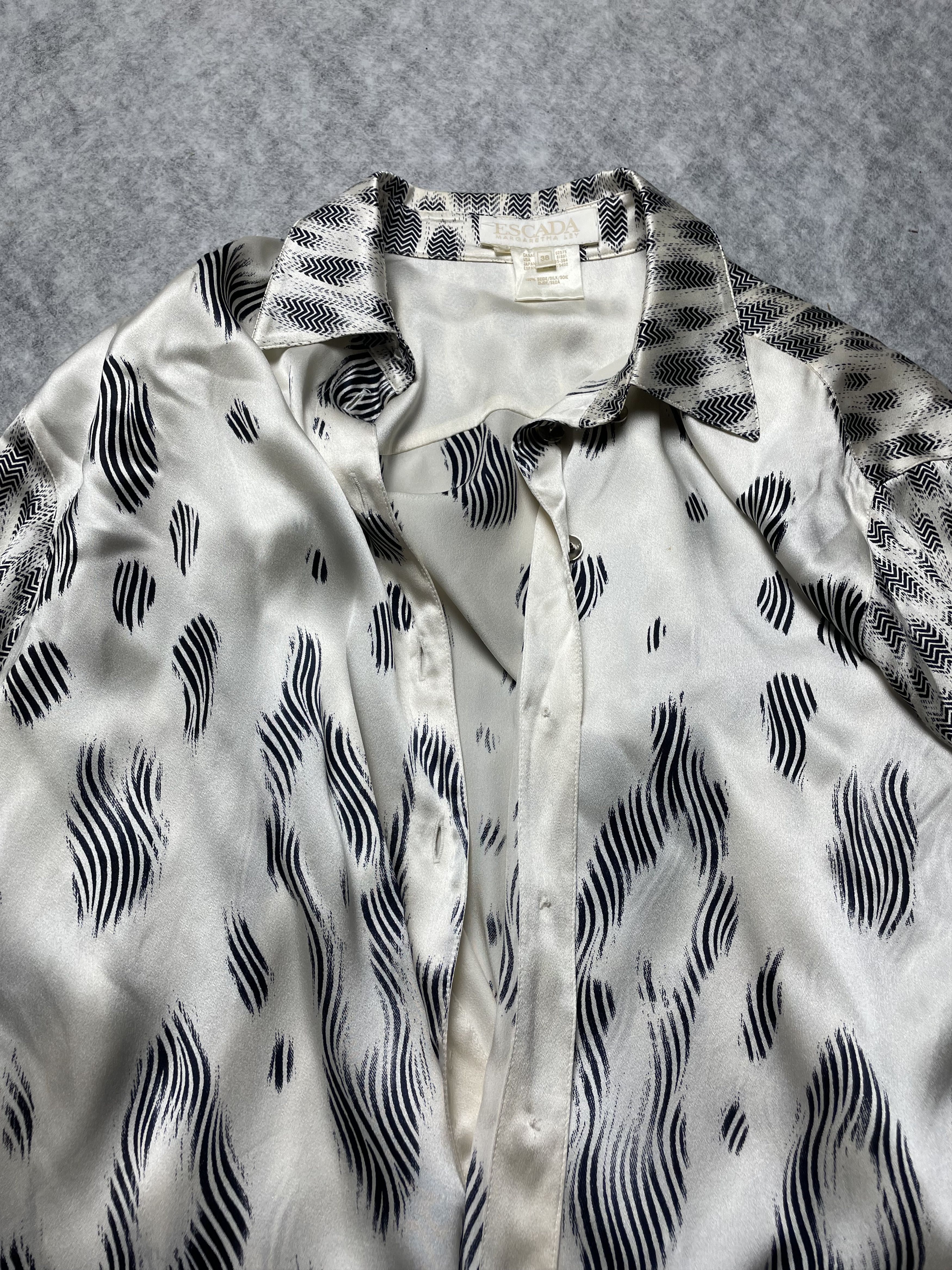 Escada ESCADA Silk Blouse Shirt Snakeskin Print EU 38 Size S / US 4 / IT 40 - 5 Thumbnail