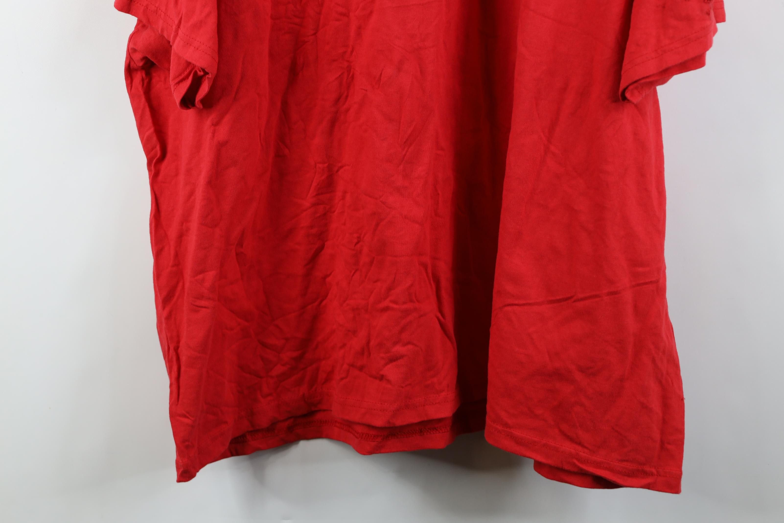 Hanes Vintage 90s Y2K Hanes Blank Cotton Pocket T-Shirt Red Size US XXL / EU 58 / 5 - 14 Thumbnail