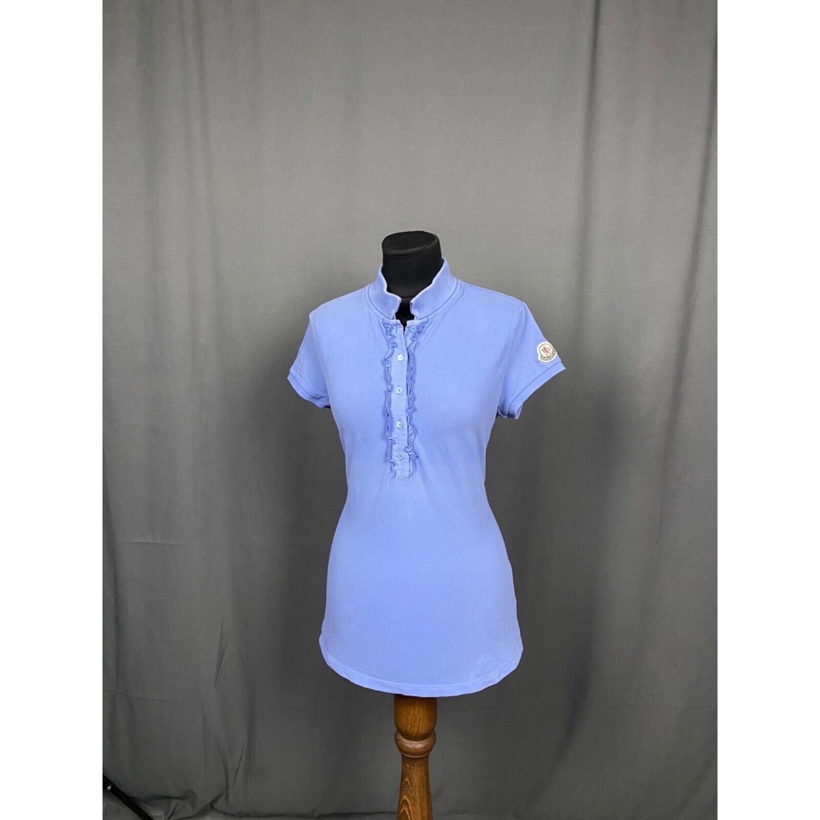 Moncler Moncler Maglia Women's Blue Polo T-Shirt Size S Size S / US 4 / IT 40 - 2 Thumbnail