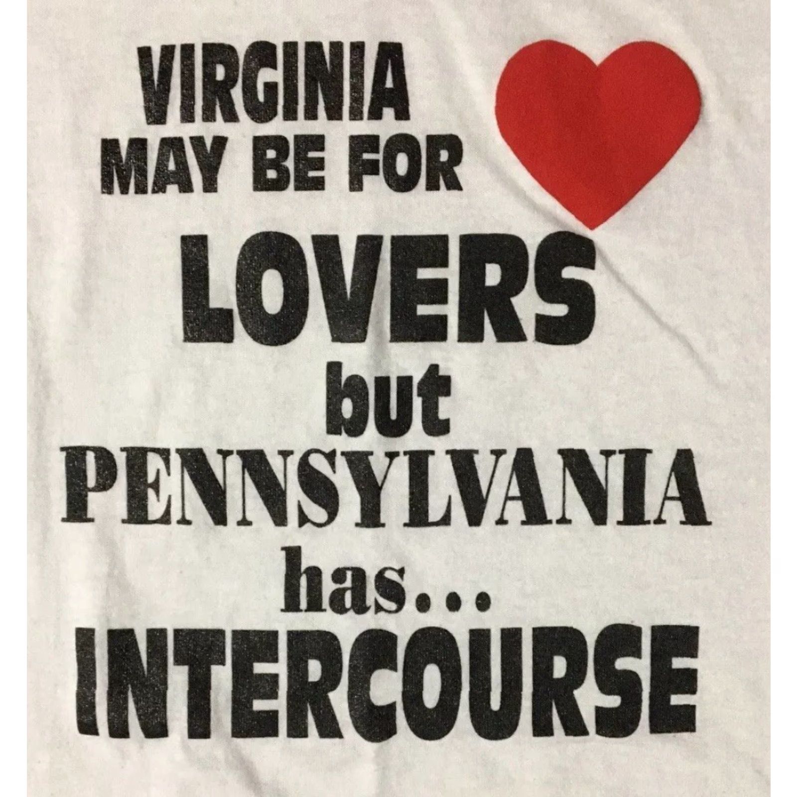 Vintage Vtg 90s Pennsylvania Has Intercourse Shirt M USA Funny Crude Sex Joke Grunge Y2K Shirt Mens White Funny Saying Graphic Tee USA 90s Grunge Joke Size US M / EU 48-50 / 2 - 2 Thumbnail