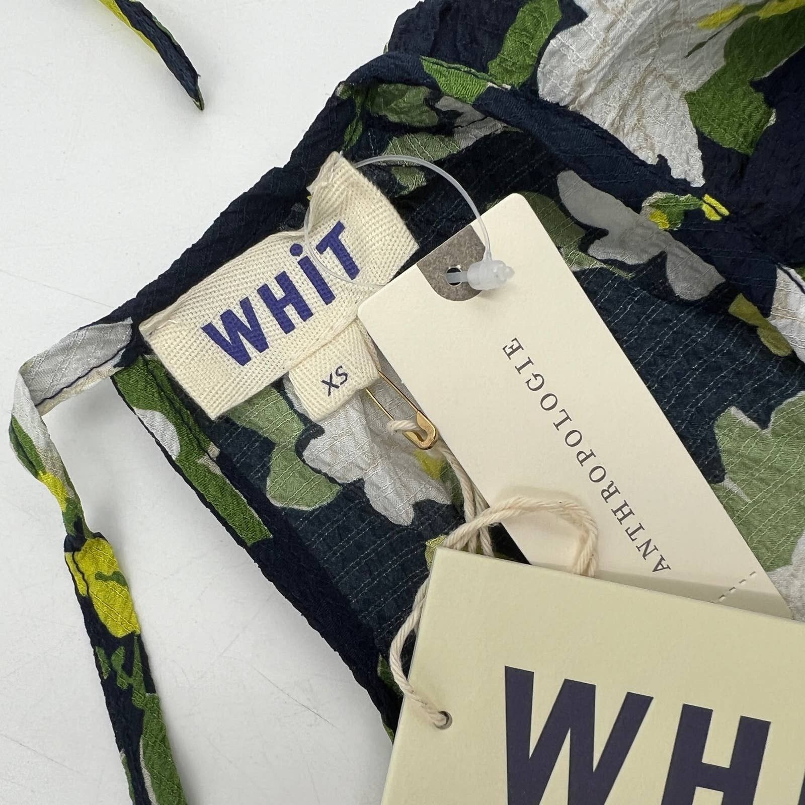 Anthropologie Anthropologie Whit Sadie Maxi Silk Floral Dress Navy Blue Size XS / US 0-2 / IT 36-38 - 3 Thumbnail