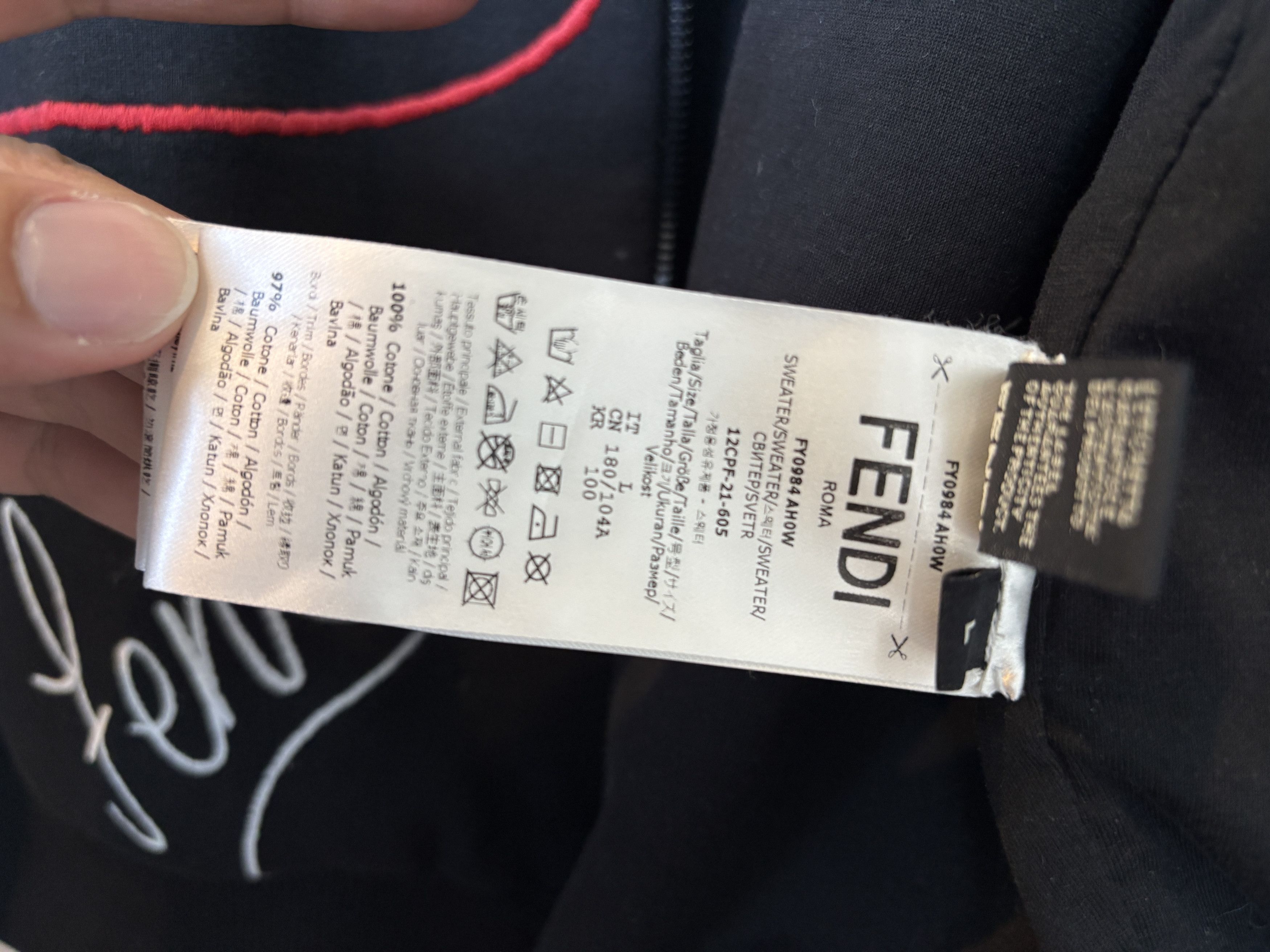 Fendi Fendi x Noel Fielding Logo Embroidered Zip Hoodie Size US L / EU 52-54 / 3 - 7 Thumbnail
