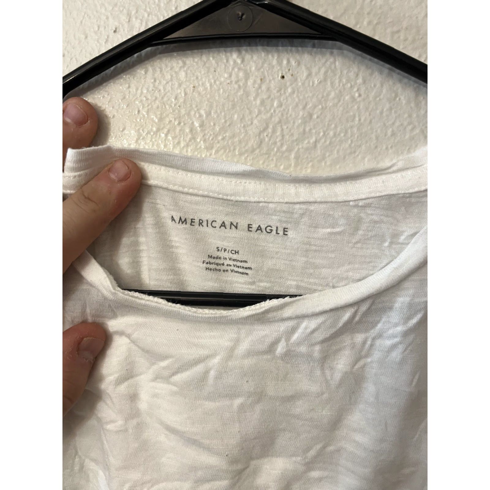 American Eagle Outfitters American Eagle Womens Crop T-Shirt Small White Short Sleeve Solid Casual 90s Rock Size S / US 4 / IT 40 - 3 Thumbnail