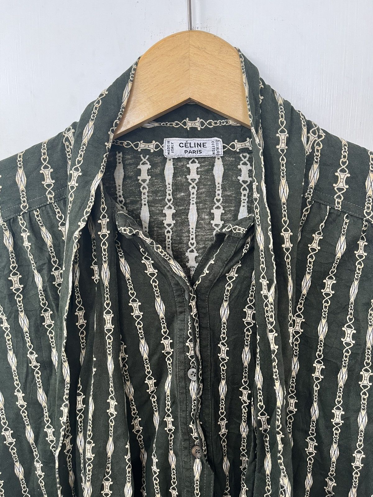 Celine Celine Paris Monogram Vintage 90’s shirt Buttom Up Size L / US 10 / IT 46 - 7 Thumbnail