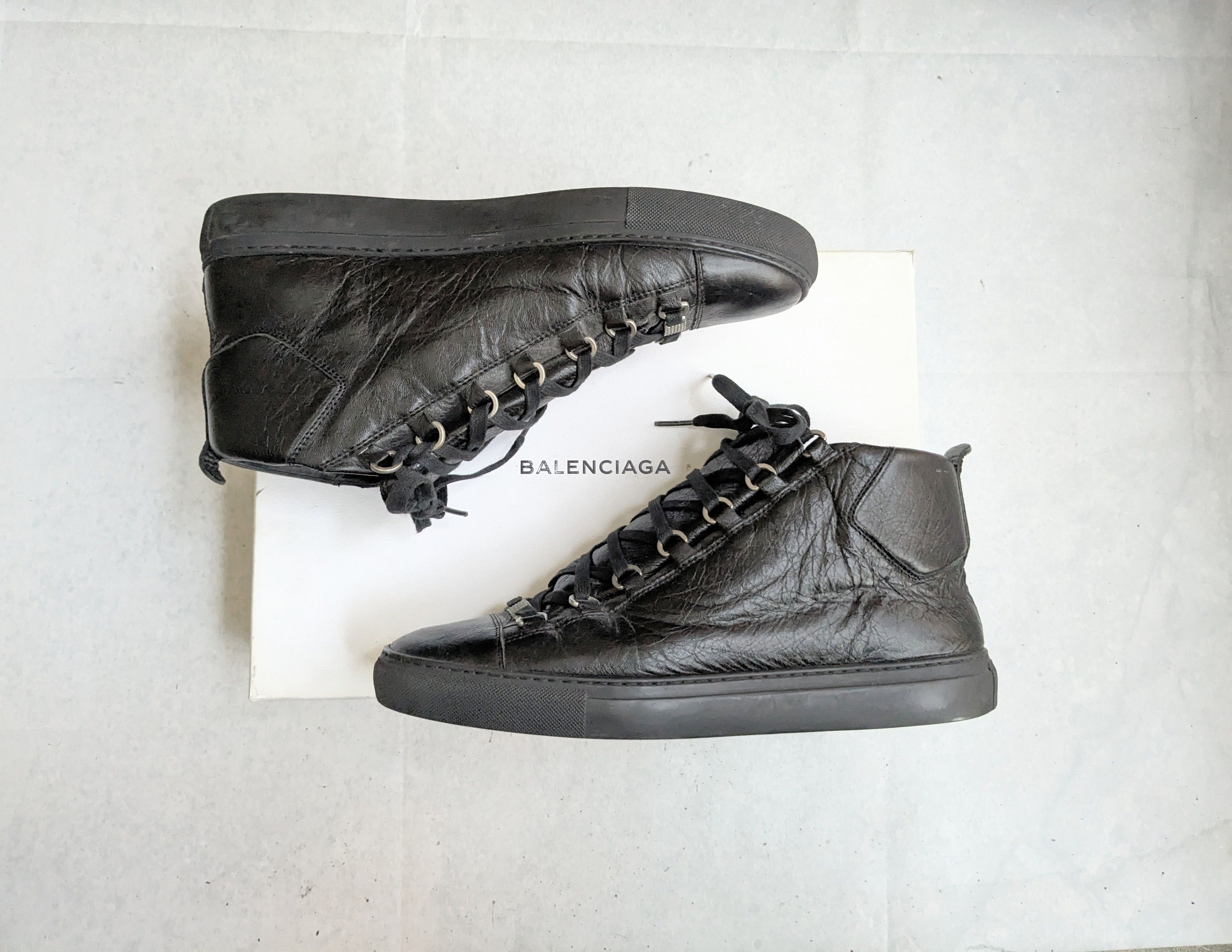 Balenciaga Balenciaga Arena Sneakers Black 11 High Tops Leather Size US 11 / EU 44 - 1 Thumbnail