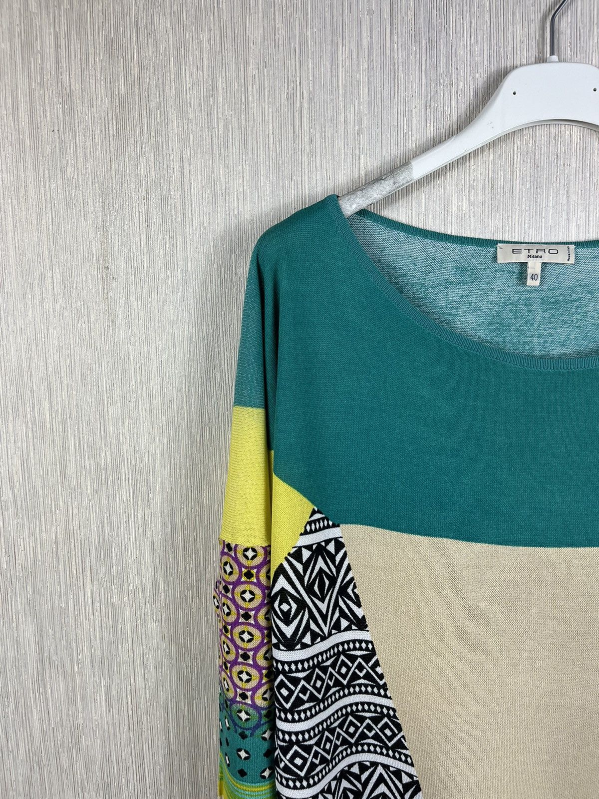 Etro × Vintage Etro Milano vintage patterned viscose sweater blouse psycho Size M / US 6-8 / IT 42-44 - 4 Thumbnail