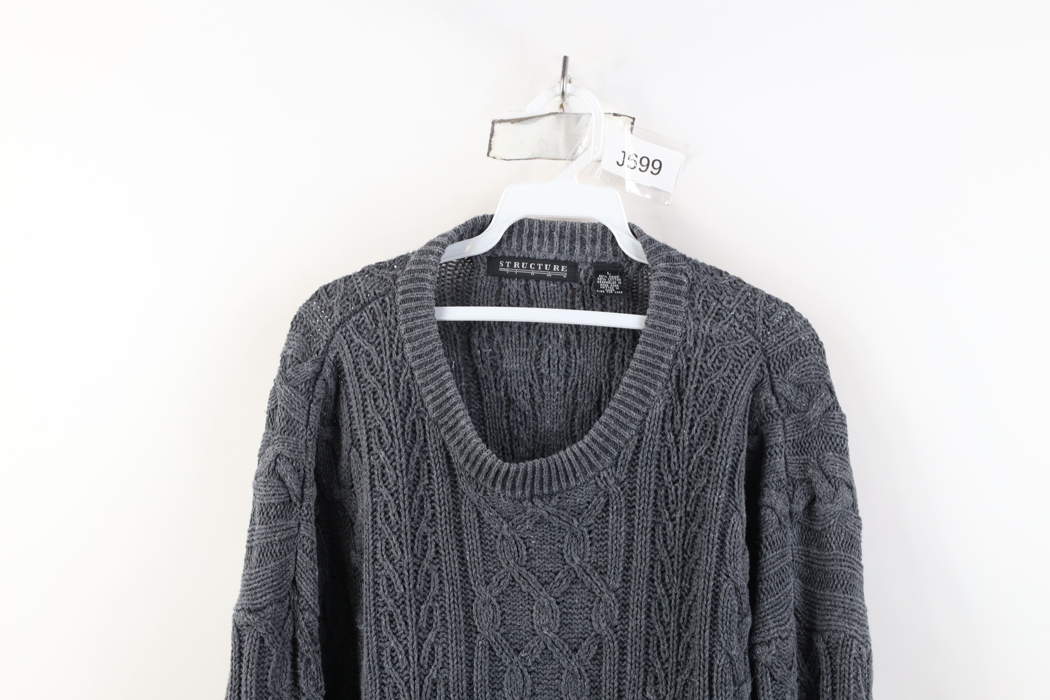 Vintage Vintage 90s Streetwear Fisherman Chunky Cable Knit Sweater Size US L / EU 52-54 / 3 - 2 Thumbnail