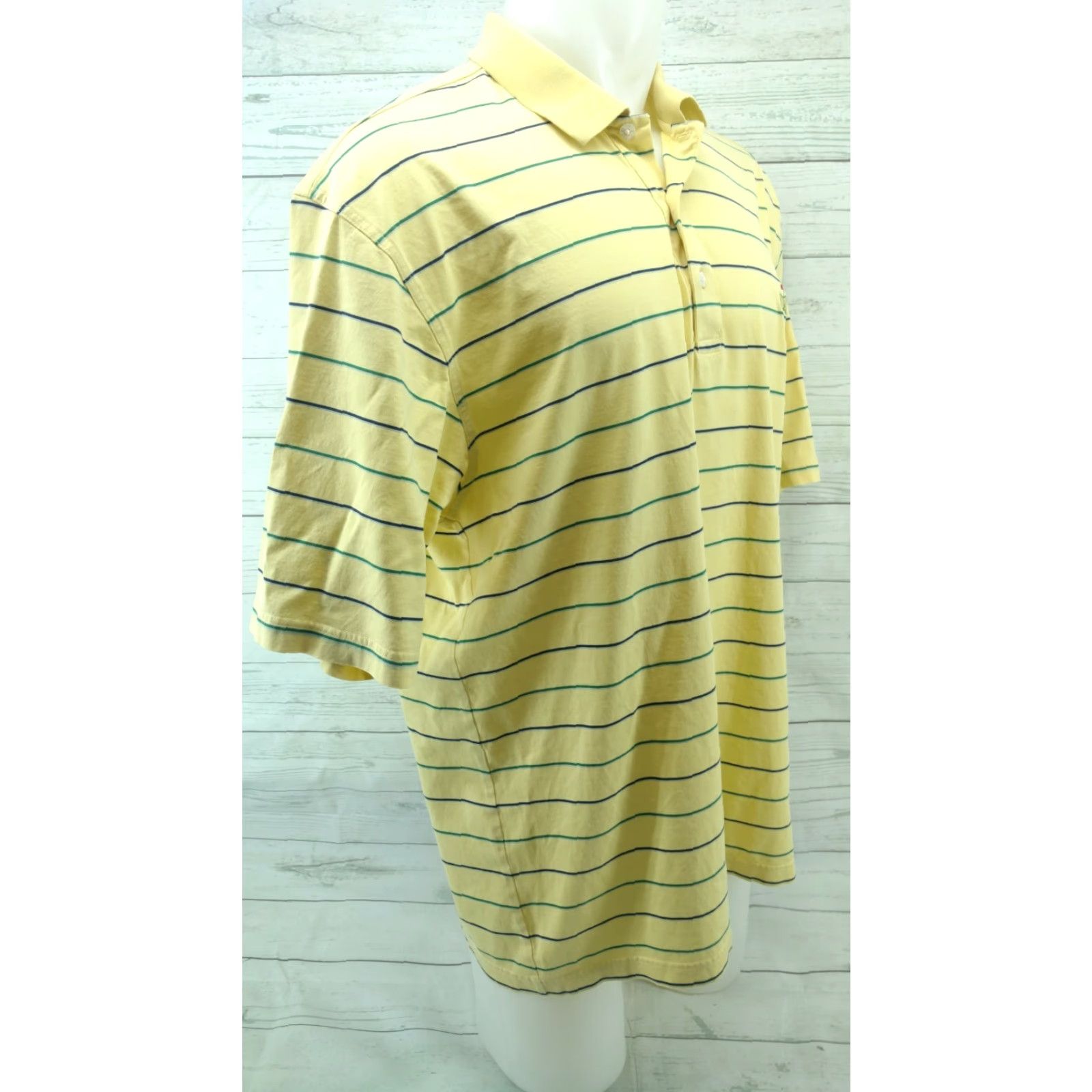 Vintage Amen Corner Masters Logo Striped Shirt Polo XL Men's Yellow Short Sleeve Size US XL / EU 56 / 4 - 4 Thumbnail