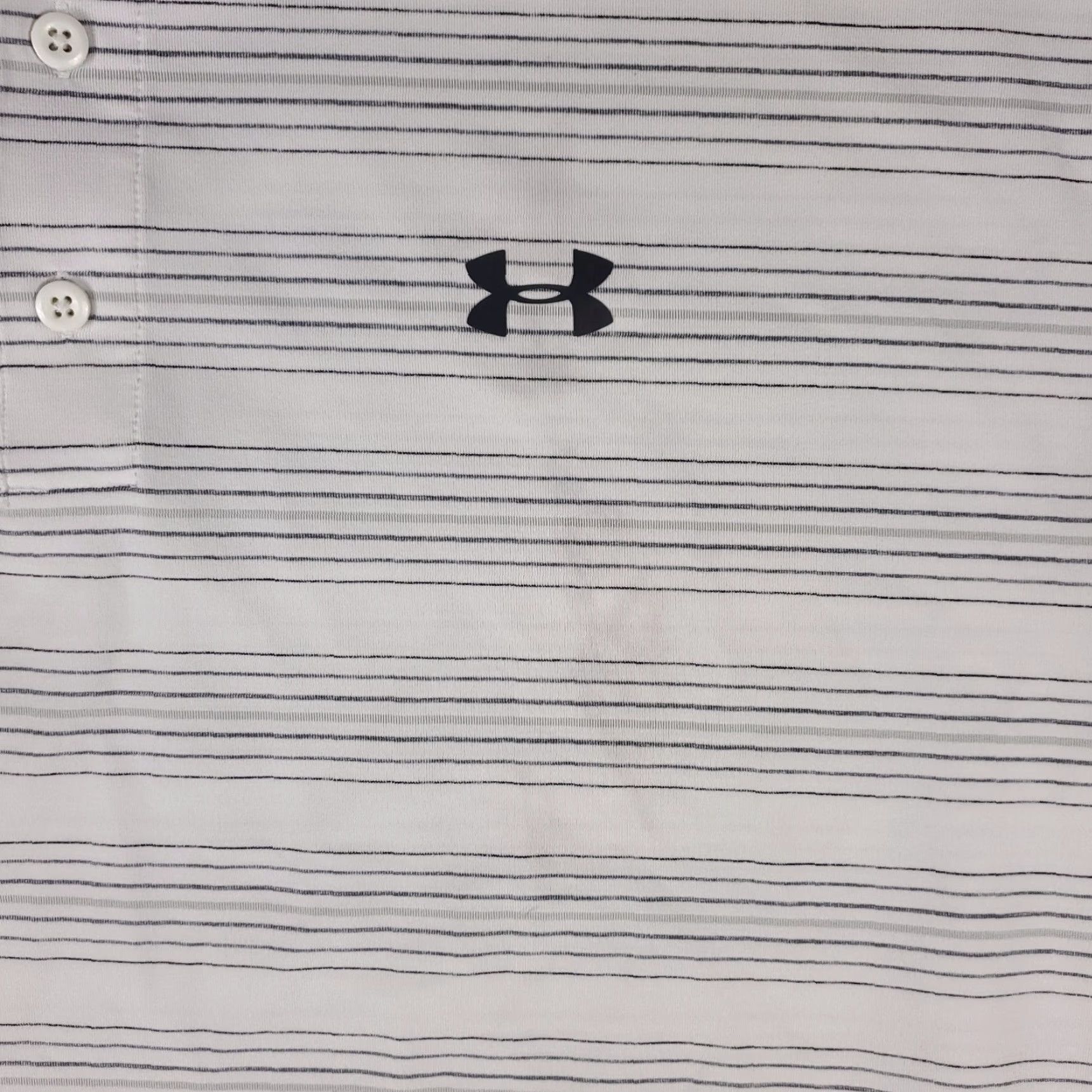 Under Armour Under Armour Polo Shirt Mens 2XL White Striped Golf Short Sleeve Polo Shirt Womens? Size US XXL / EU 58 / 5 - 3 Thumbnail