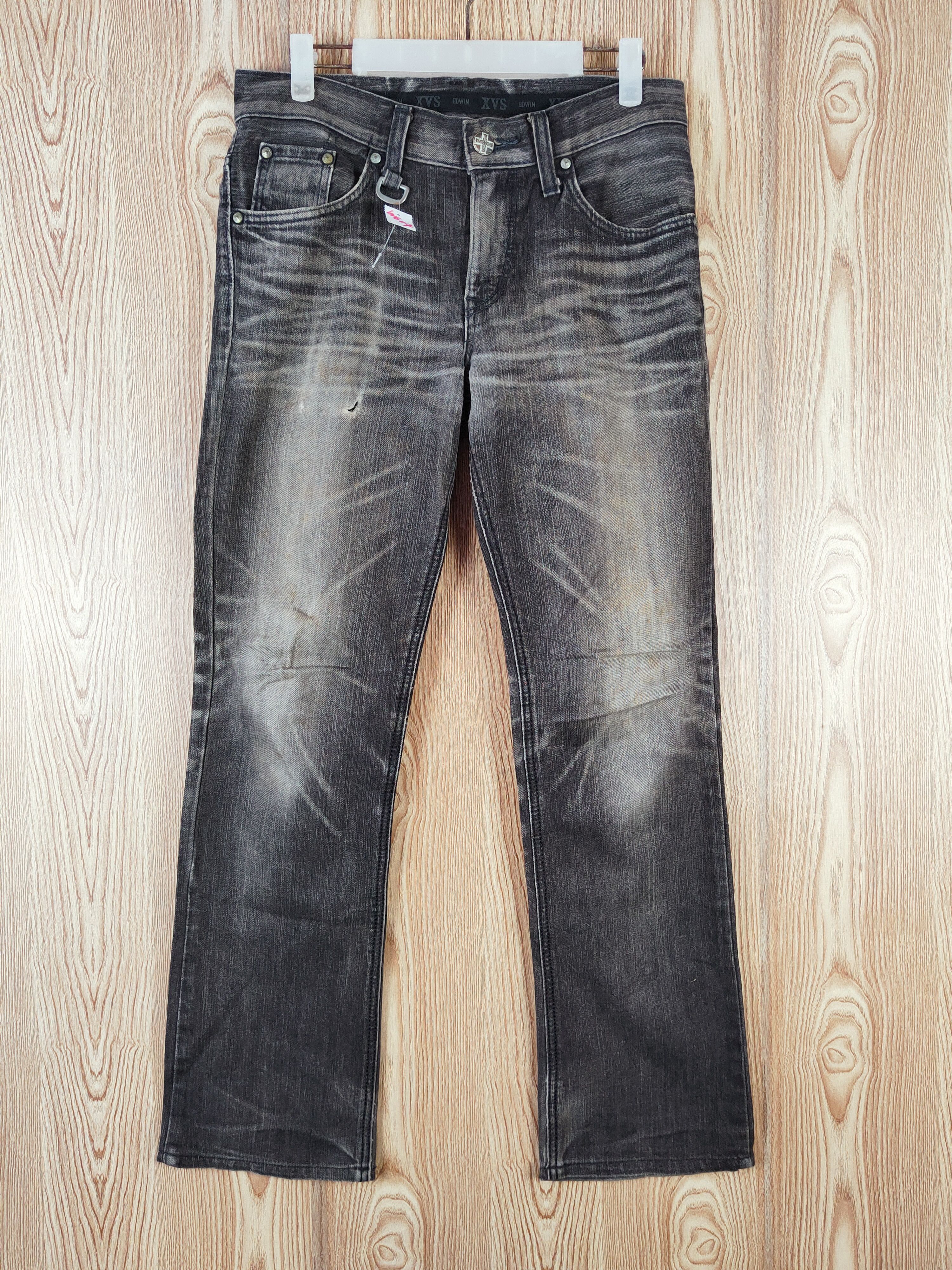 Edwin Edwin XVS Black Faded Distressed Ripped Jeans #W607 Size US 29 - 1 Thumbnail