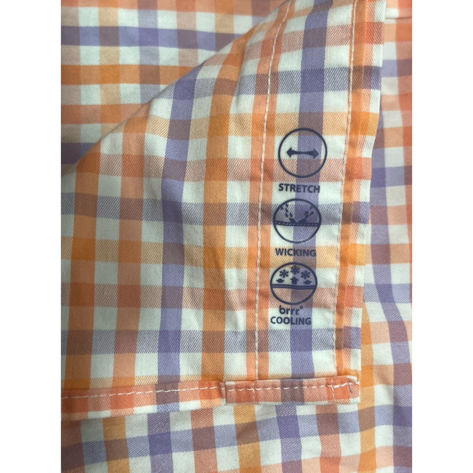 Vineyard Vines Vineyard Vines Shirt Med Blue Orange Plaid Button Down L/S OTG Performance Brr Size US M / EU 48-50 / 2 - 3 Thumbnail