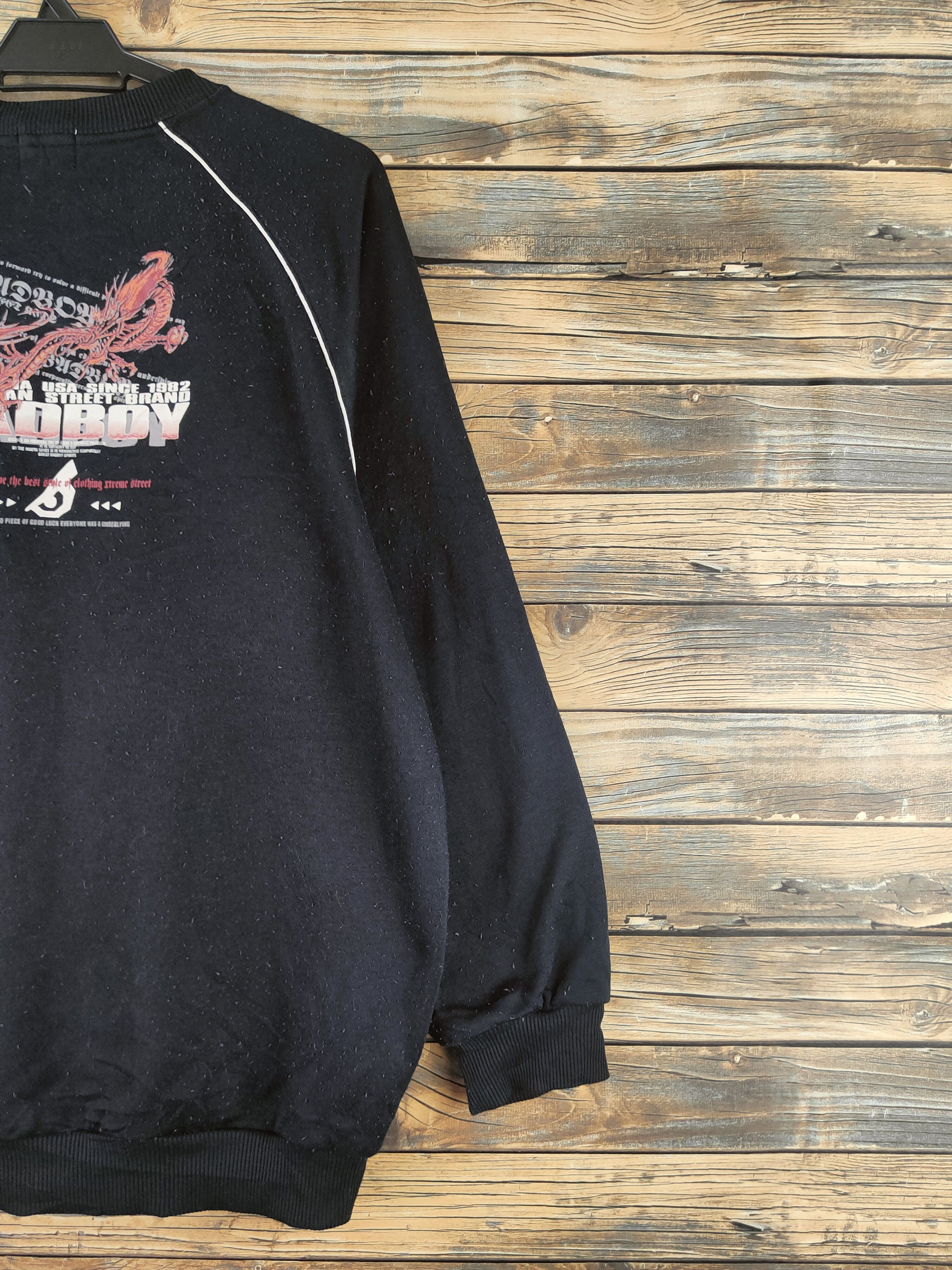Japanese Brand Vintage Faded Bad Boy Black Sweatshirts Size US L / EU 52-54 / 3 - 11 Thumbnail