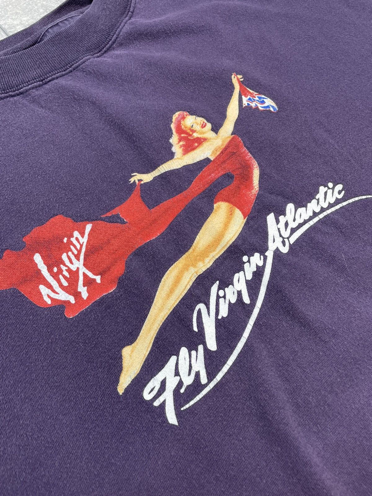 Band Tees Vintage Fly Virgin Atlantic Princess Diana T-shirt 90s Size US XL / EU 56 / 4 - 3 Thumbnail