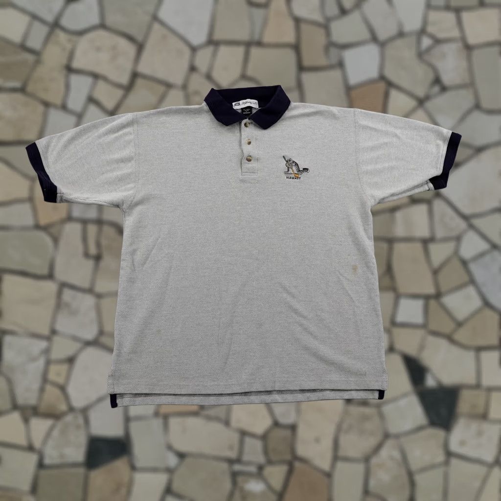 Vintage VINTAGE Shirt Mens L Gray Kliban Cat Polo Blue Hawaii Golf Pique Cotton Size US L / EU 52-54 / 3 - 1 Thumbnail