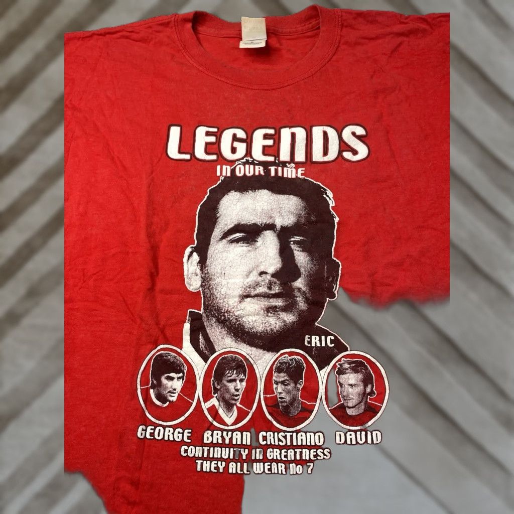 Gildan VINTAGE Manchester United Eric Cantona Legends T Shirt #7 Soccer Futbol Mens XL Size US L / EU 52-54 / 3 - 1 Thumbnail