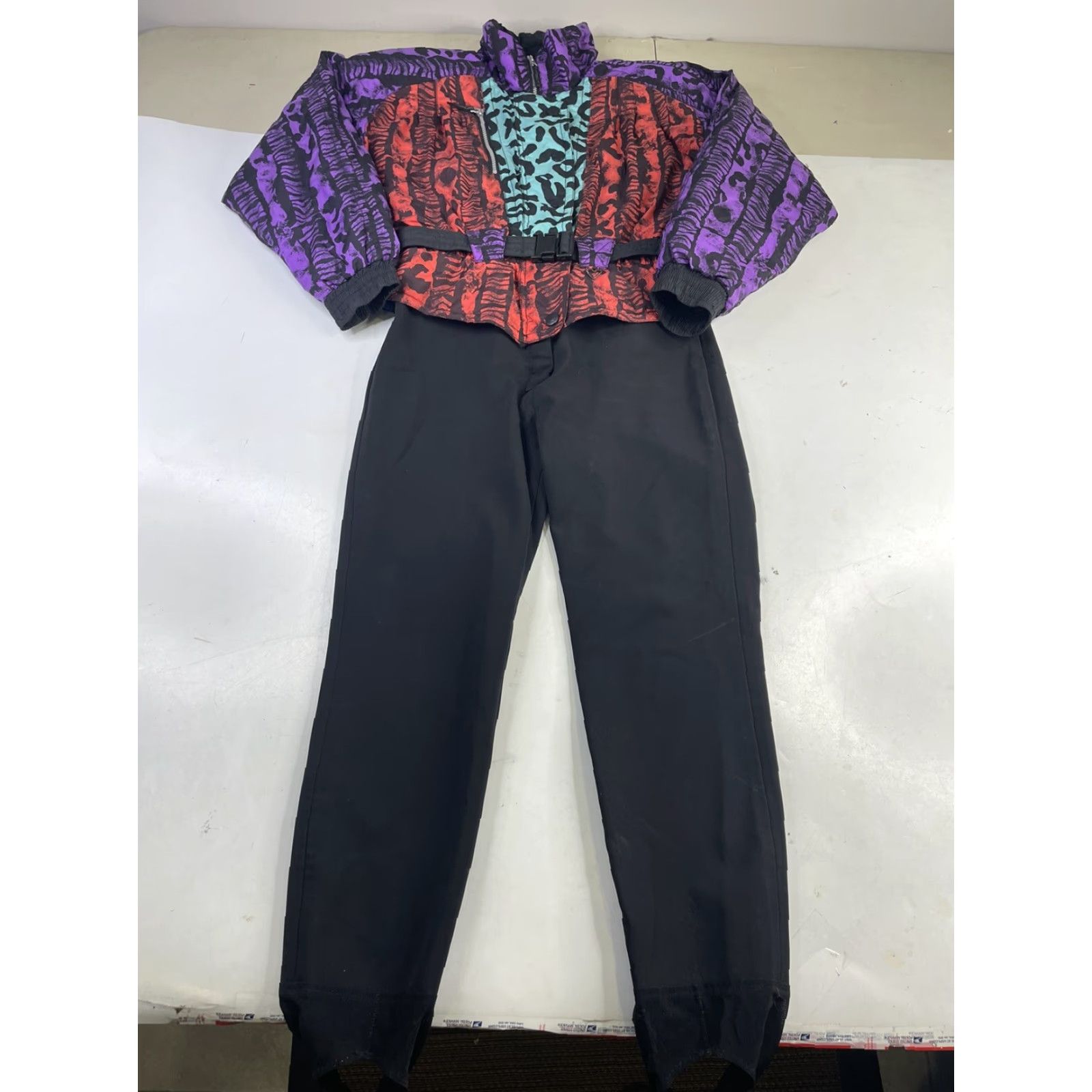 Obermeyer Obermeyer Women 14 Ski Snow Suit Jacket Print Shoulder Pads Vintage Geometric Snowsuit Size XL / US 12-14 / IT 48-50 - 2 Thumbnail