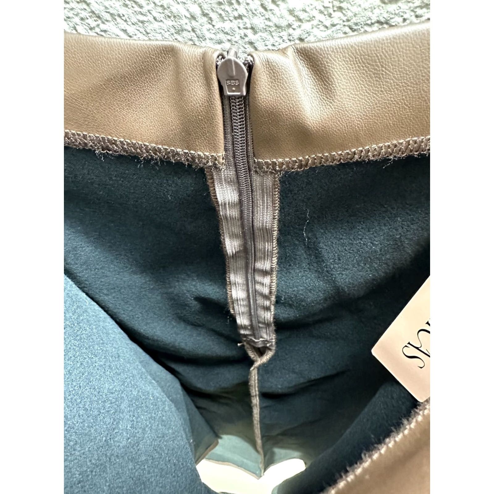 Vintage Micas Brown Faux Leather Wrap Skirt Knee Length Straight Pencil XL NWT Women Adult Size XL Wrap Style Brown NWT Skirt Size 40" / US 18 - 5 Thumbnail