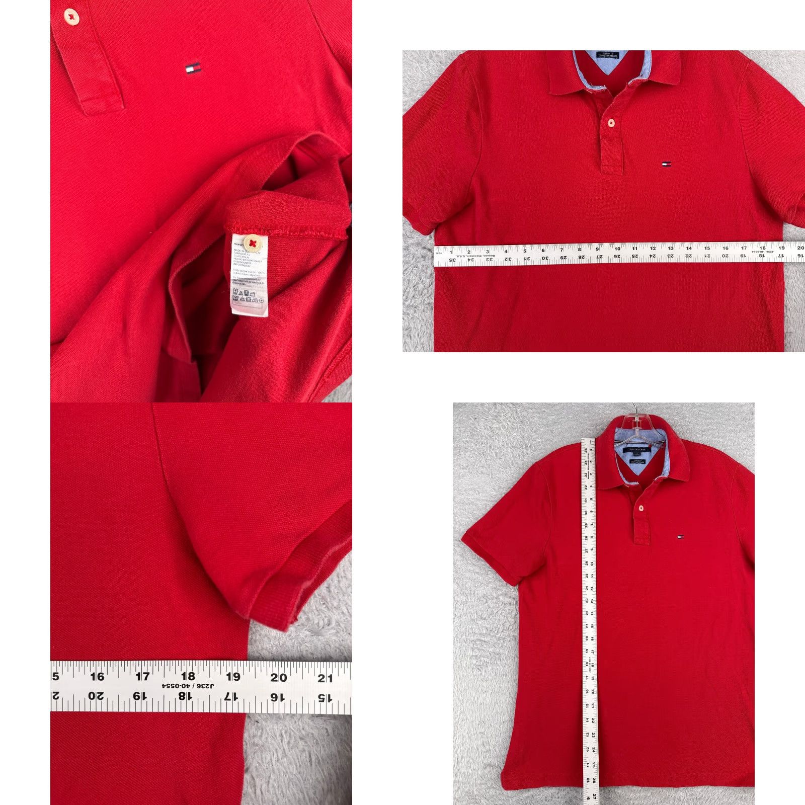 Tommy Hilfiger Tommy Hilfiger Shirt Men Medium Red 100% Cotton Custom Fit Short Sleeve Polo Slim Size US M / EU 48-50 / 2 - 8 Thumbnail